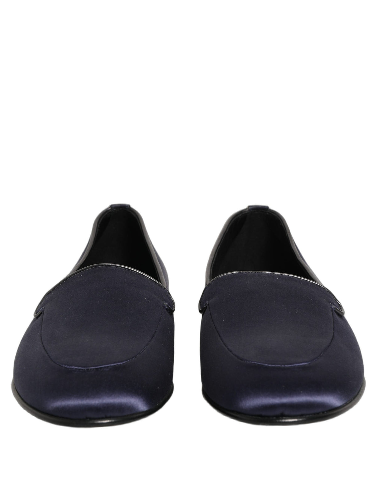 Dolce & Gabbana Blaue Satin Loafer mit Logo