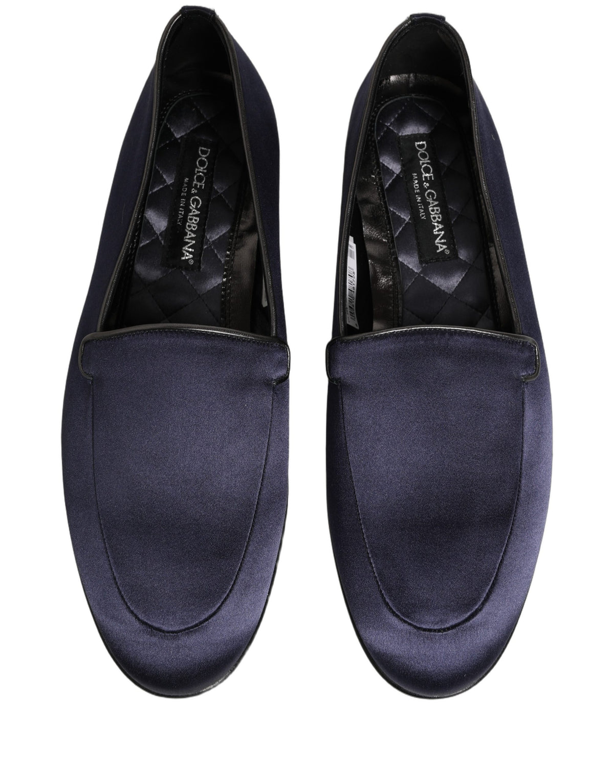 Dolce & Gabbana Blaue Satin Loafer mit Logo