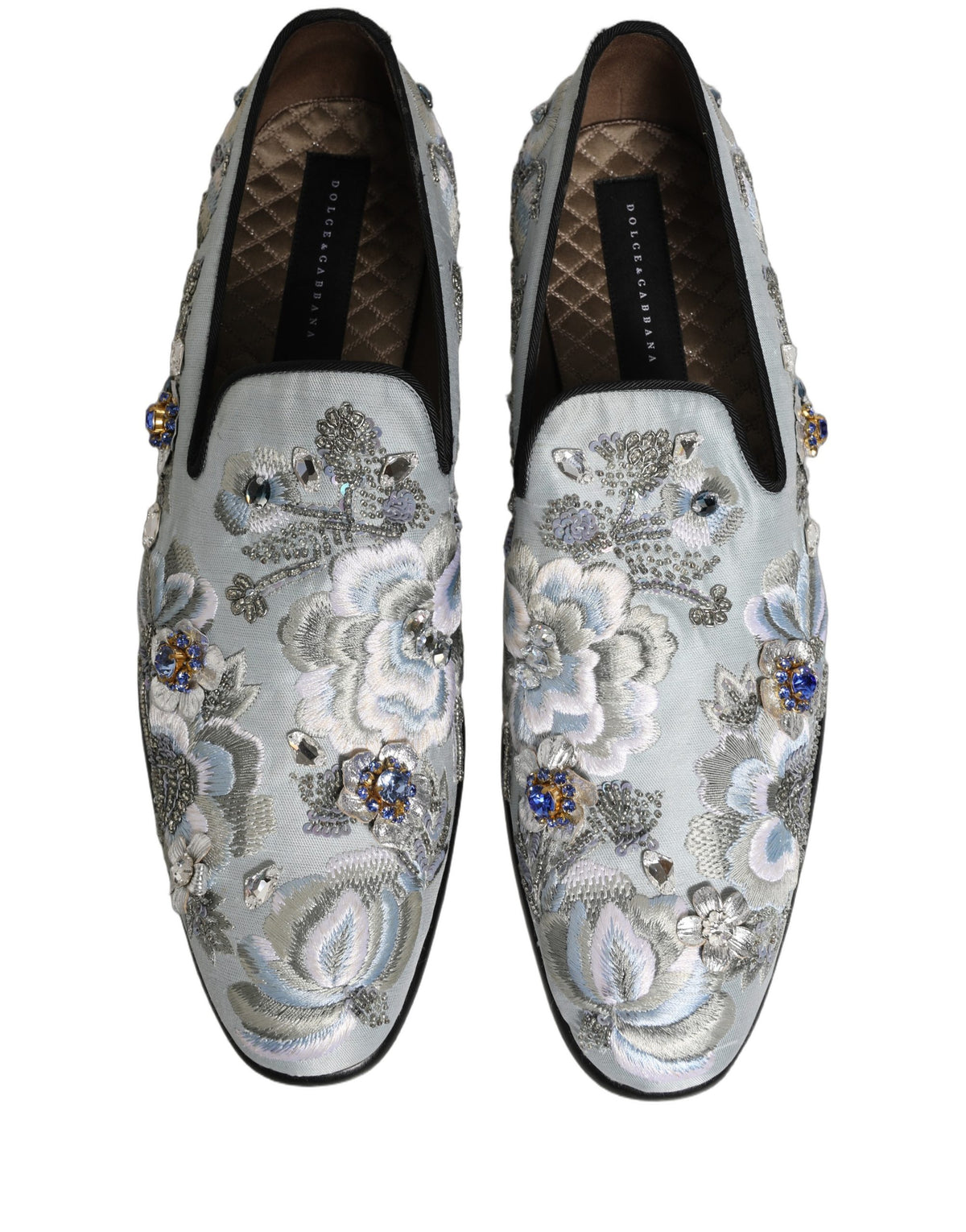 Dolce & Gabbana Weiße Loafer mit Blumenstickerei für Herren