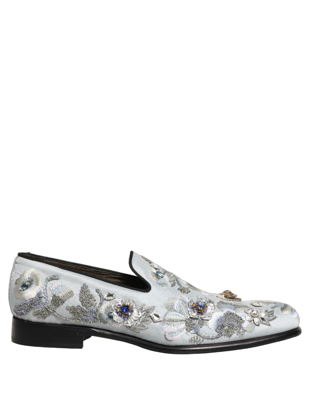 Dolce & Gabbana Weiße Loafer mit Blumenstickerei für Herren