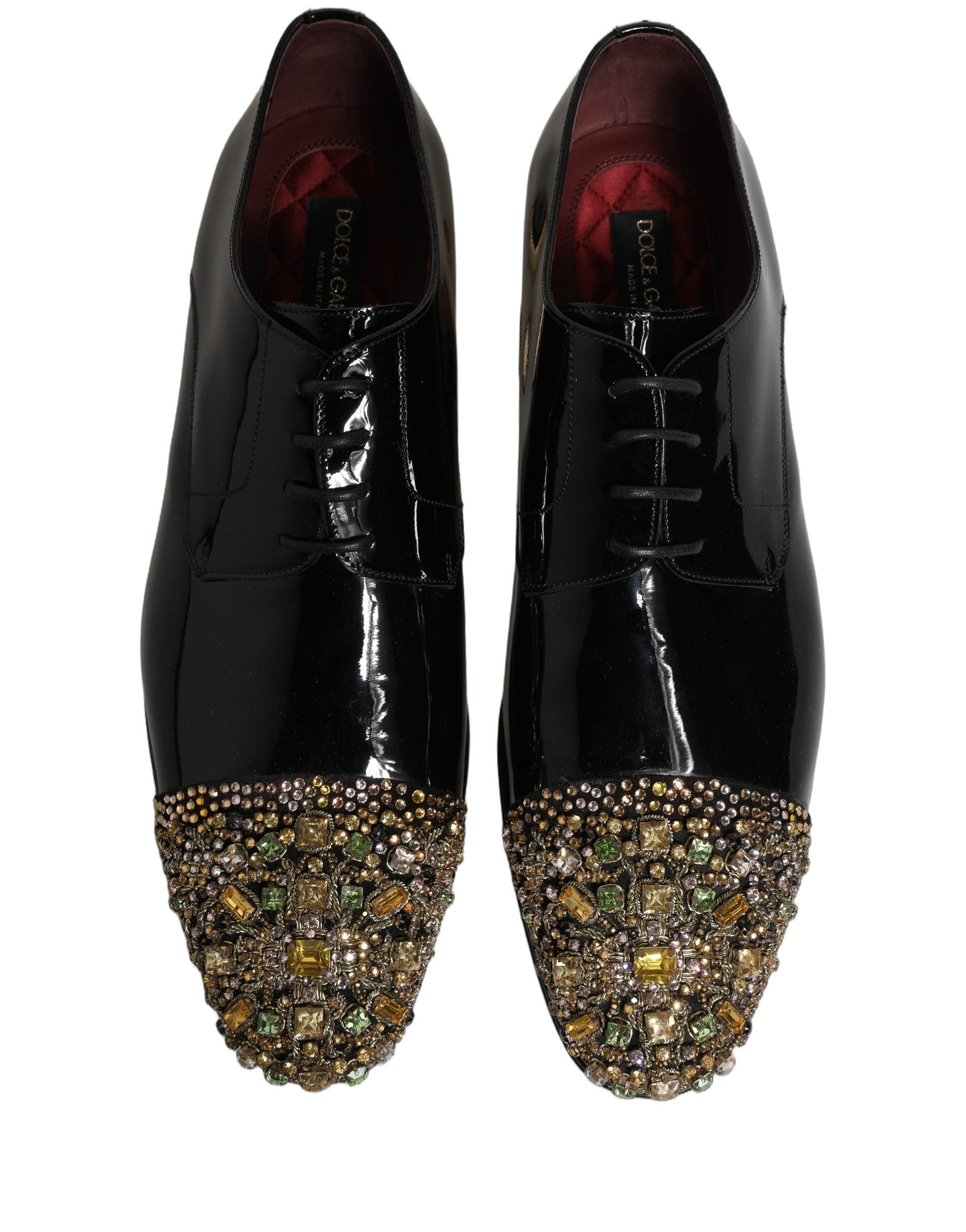 Dolce & Gabbana Schwarze verzierte Herren-Derby-Anzugschuhe