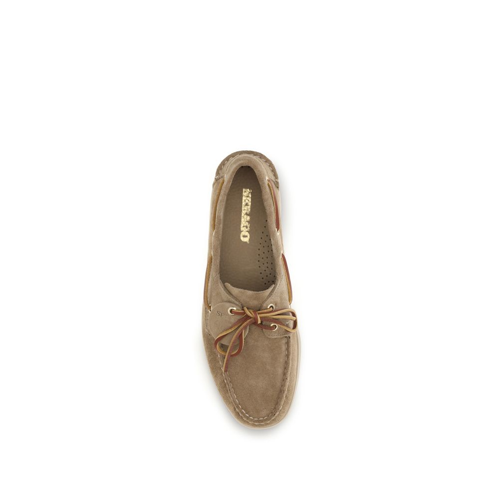 Sebago Beige Kalbsleder Bos Taurus Slipper-Loafer