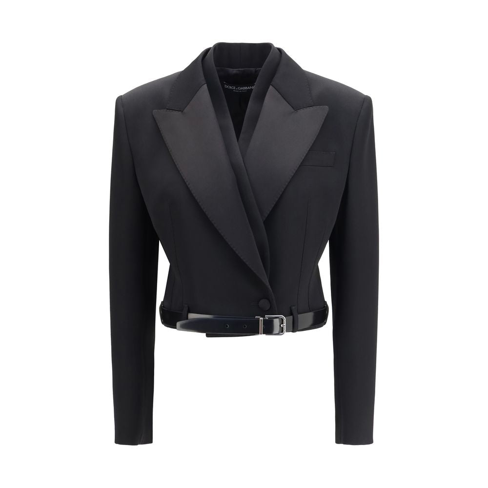 Dolce & Gabbana Schwarze Oversize-Jacke aus Wolle Oves Aries