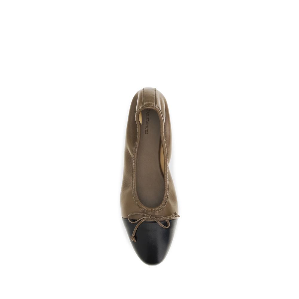 Dear Frances Braune Kalbsleder-Ballerinas Bos Taurus