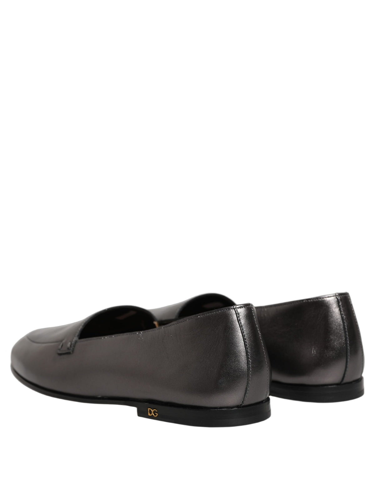 Dolce & Gabbana Silberne DG Logo Loafer aus Leder