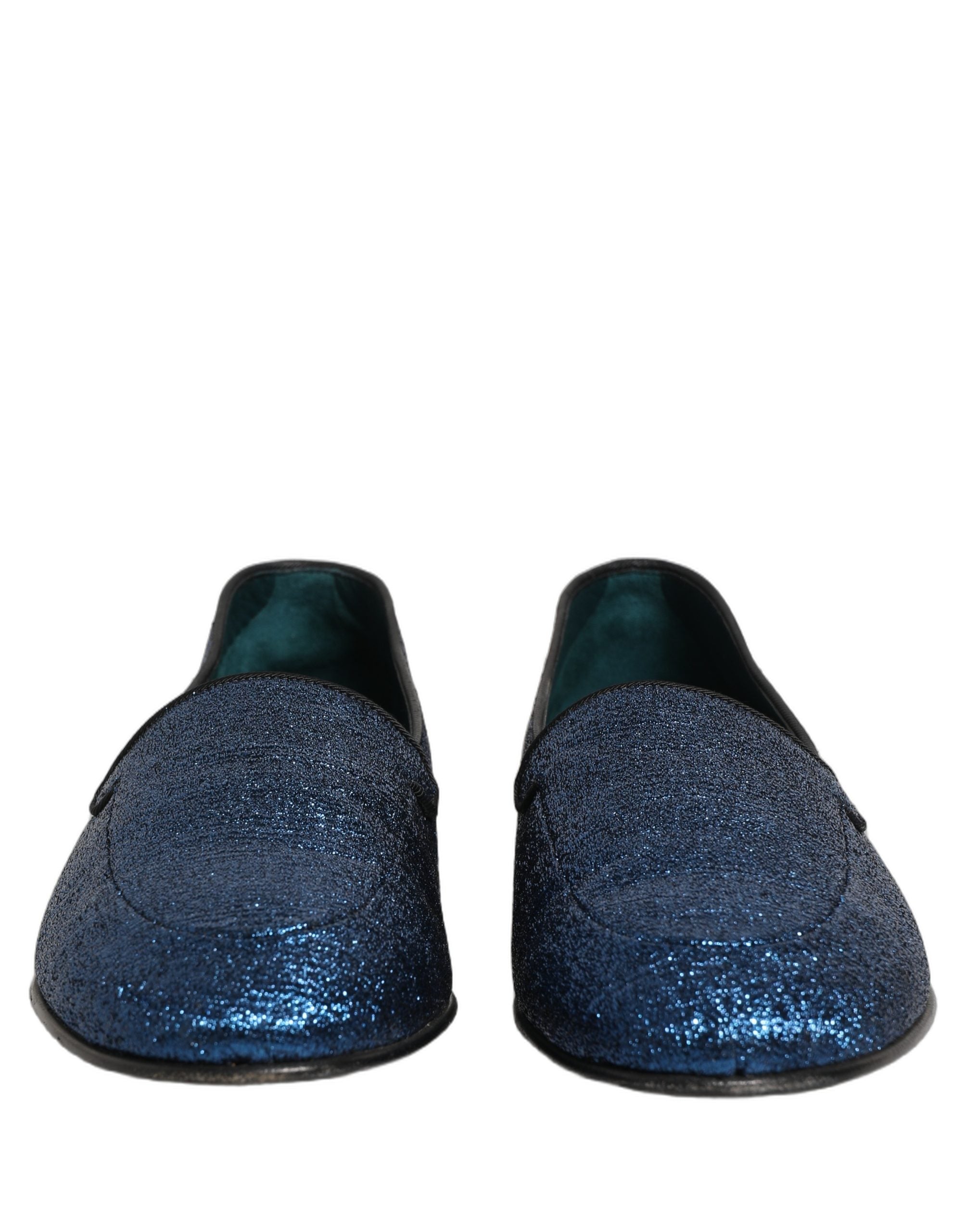 Dolce & Gabbana Blaue Glitzer Lurex DG Logo Loafer Pumps