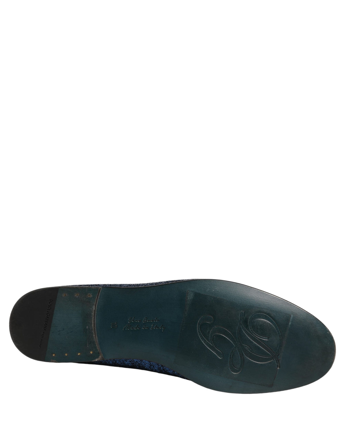 Dolce & Gabbana Blaue Glitzer Lurex DG Logo Loafer Pumps