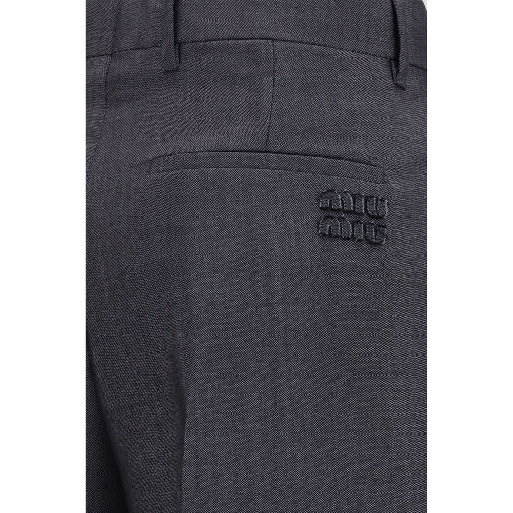 Miu Miu Graue Hose aus Wolle Ovis Aries