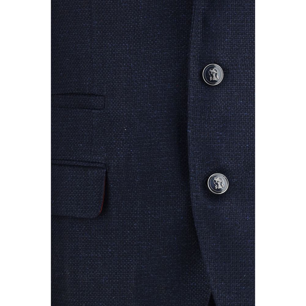 Brunello Cucinelli Blauer Wollanzug Oves Aries Zweiteiler