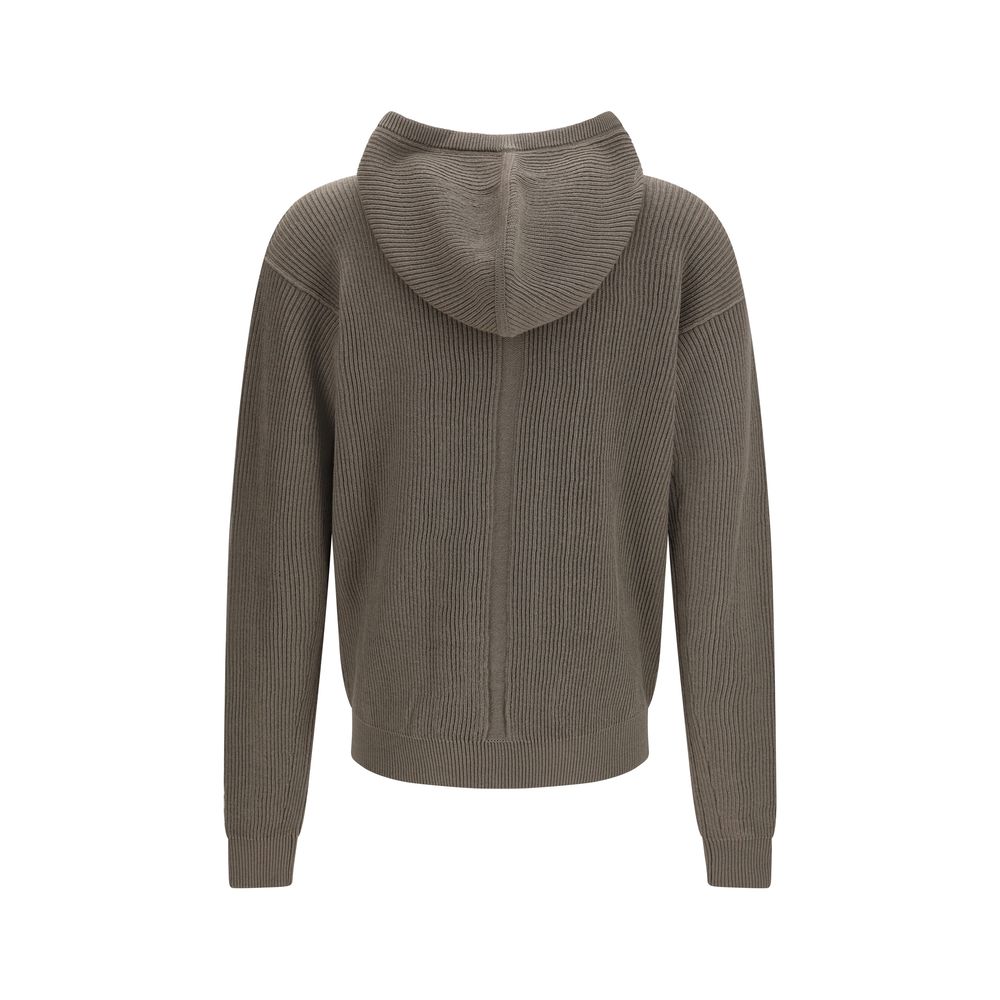 Rick Owens Grauer Woll-Kapuzenpullover Oves Aries