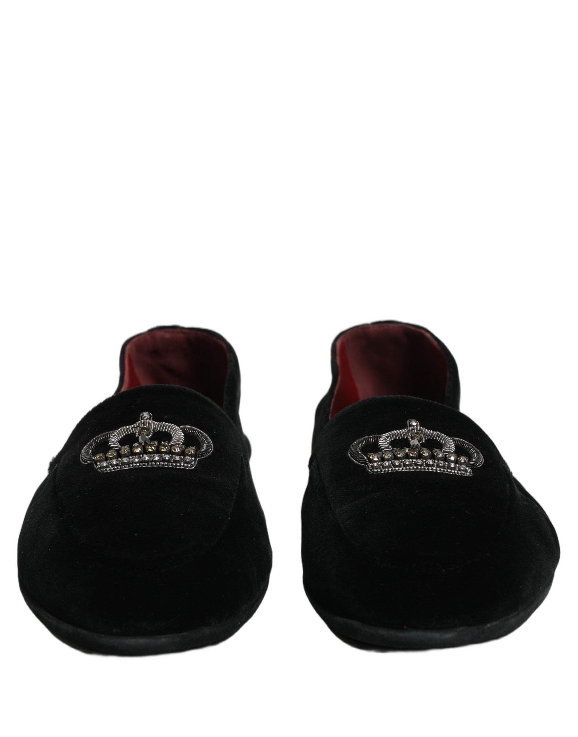 Dolce & Gabbana Schwarze Loafer mit Kronen-Applikation