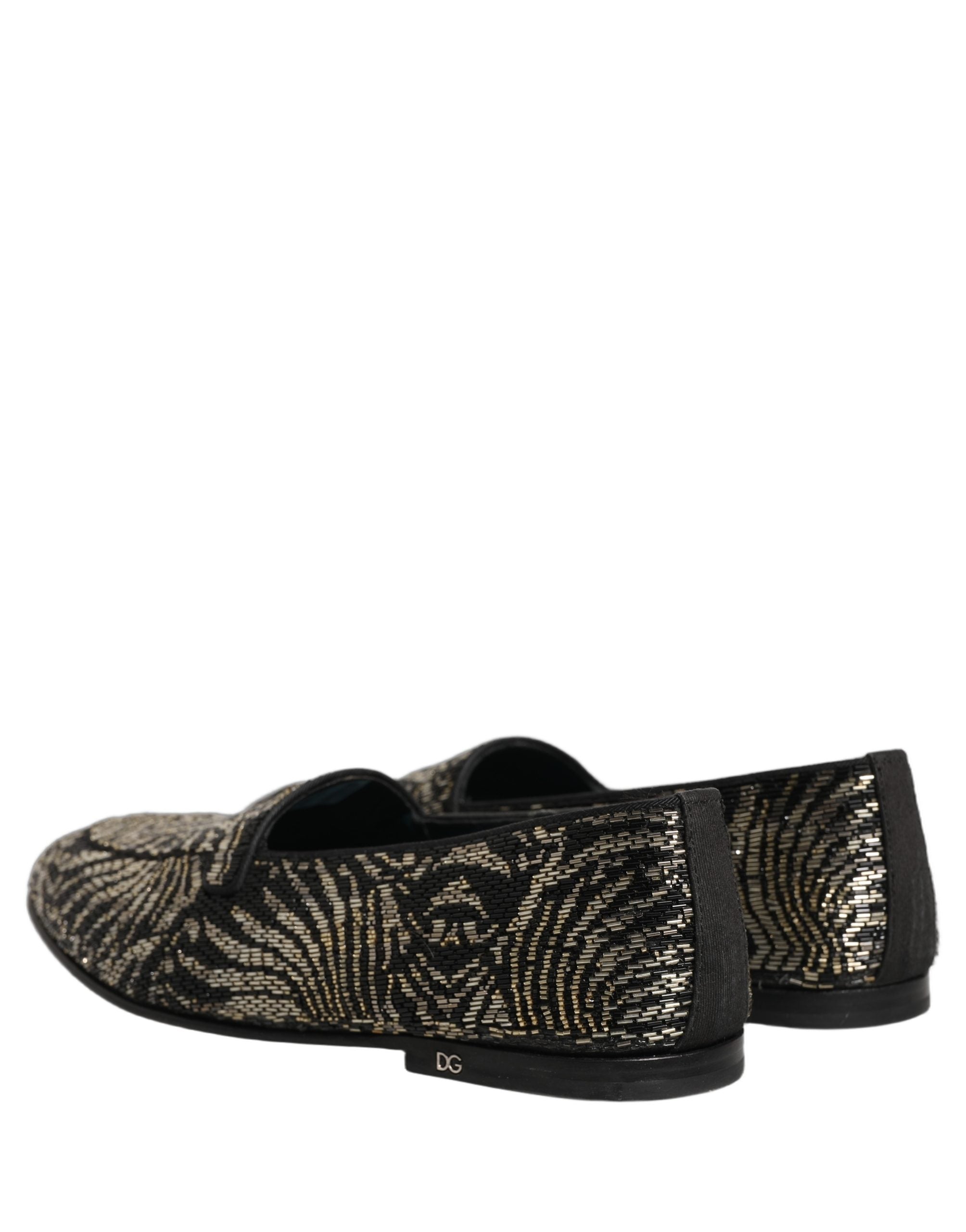 Dolce & Gabbana Schwarze Loafer mit silbernen Verzierungen