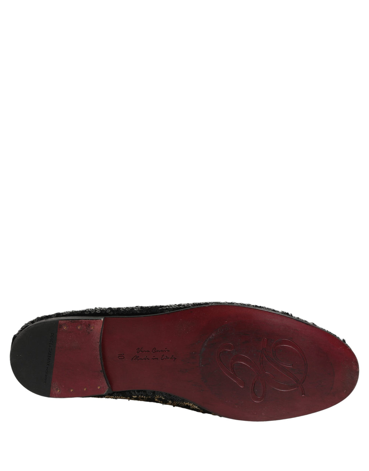 Dolce & Gabbana Schwarze Loafer mit Goldverzierungen