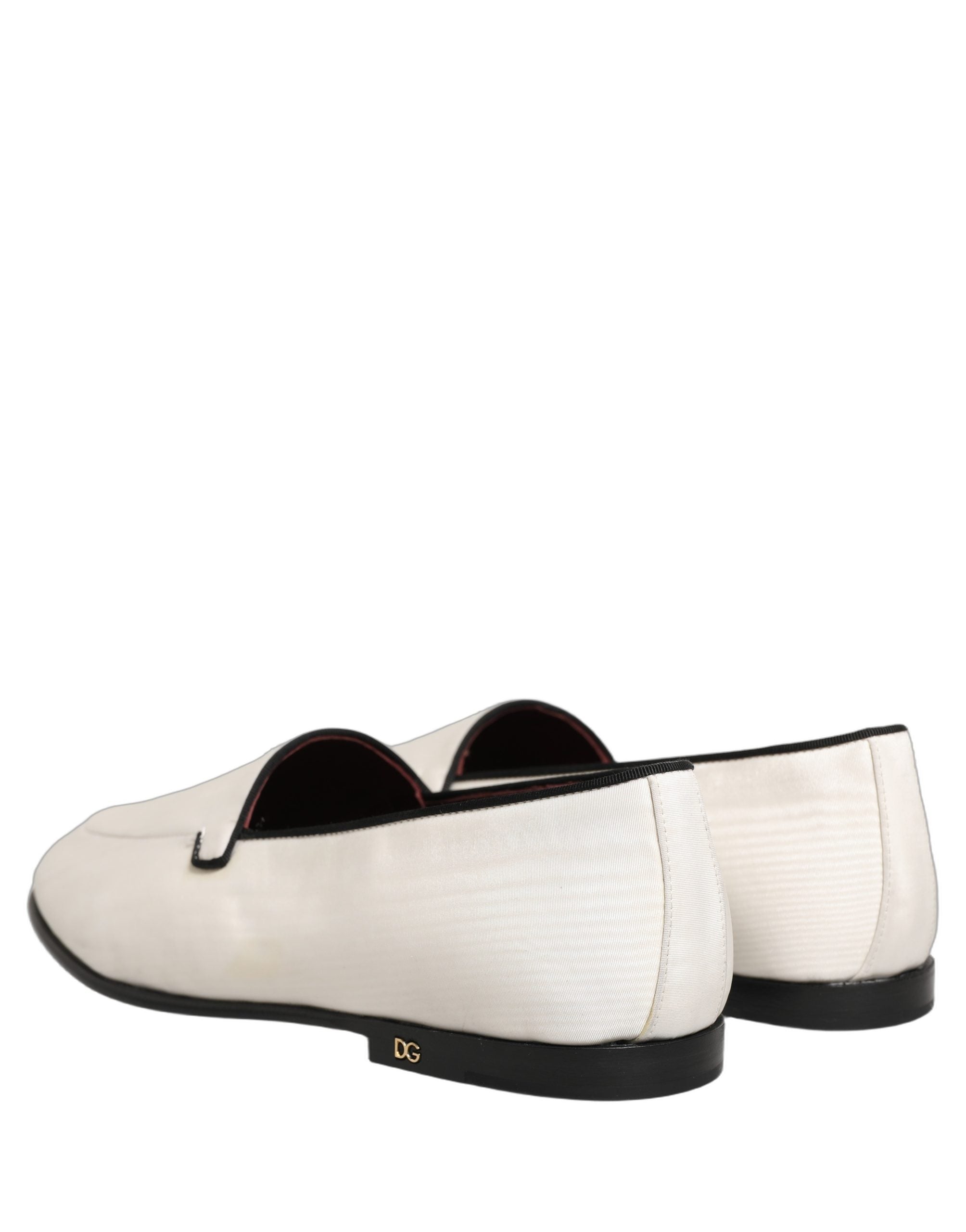 Dolce & Gabbana Weiße Samt-Slipper für Herren, Loafer-Schuhe