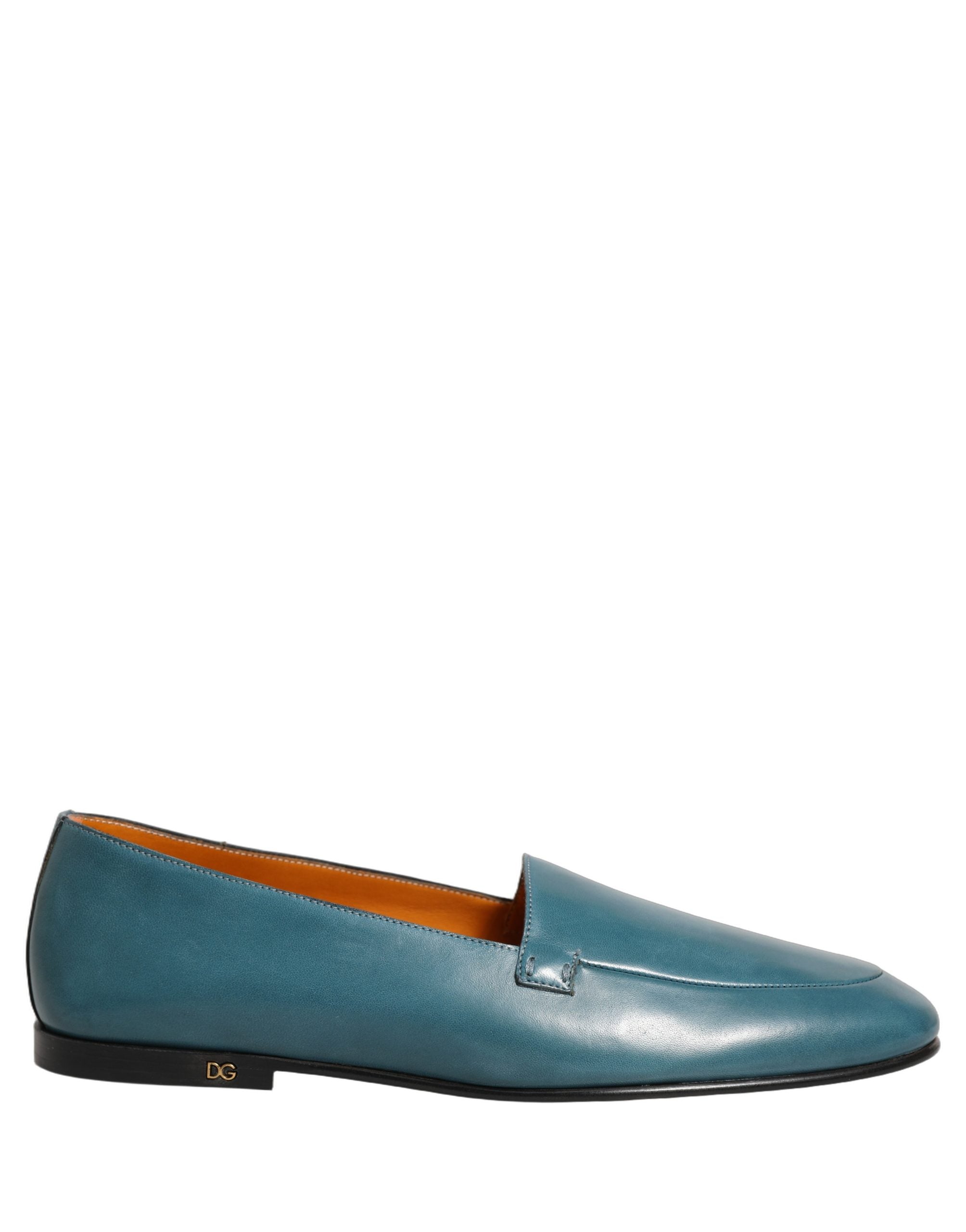 Dolce & Gabbana Blaue Leder Loafer mit Logo für Herren