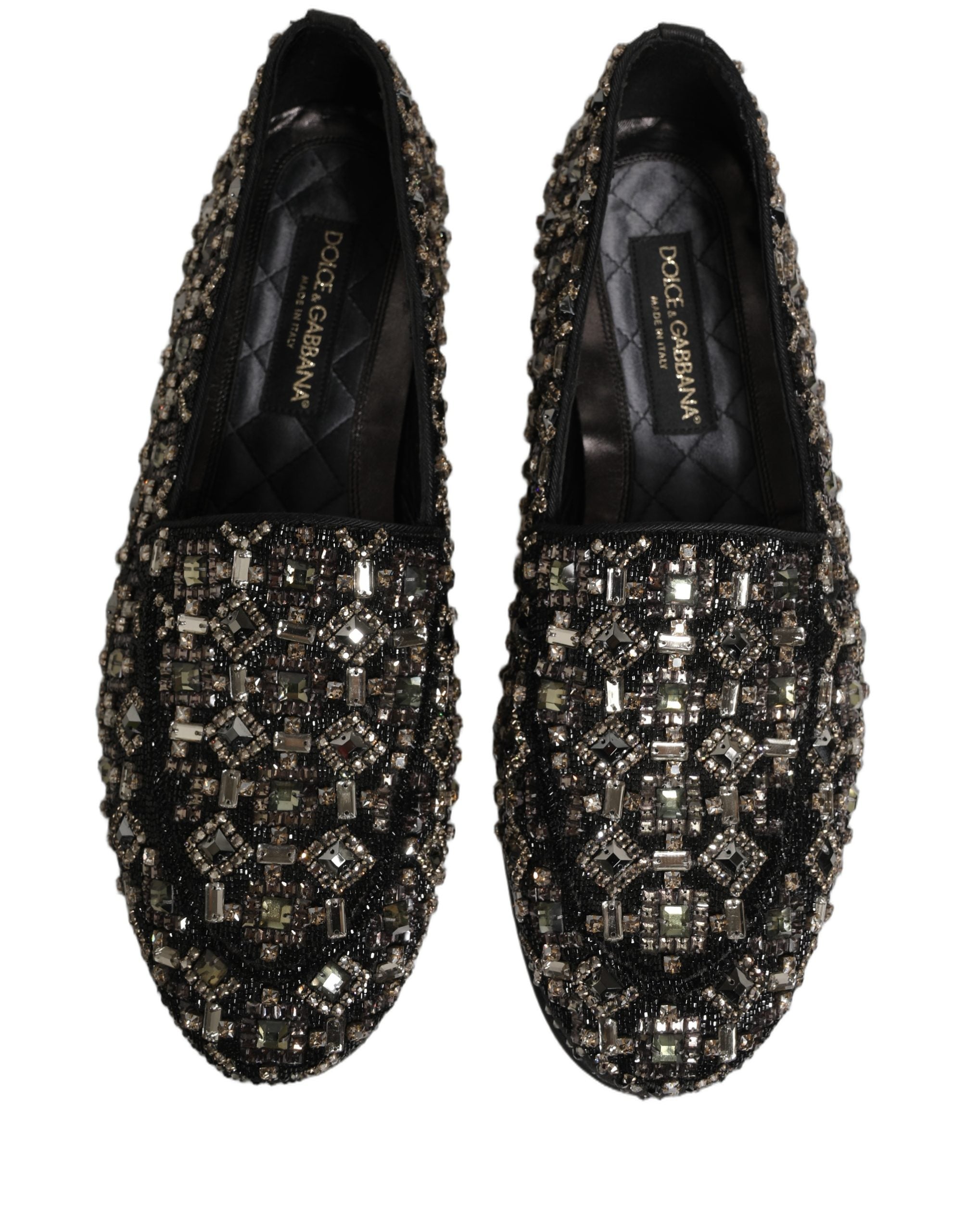 Dolce & Gabbana Schwarze Loafer mit Kristallbesatz