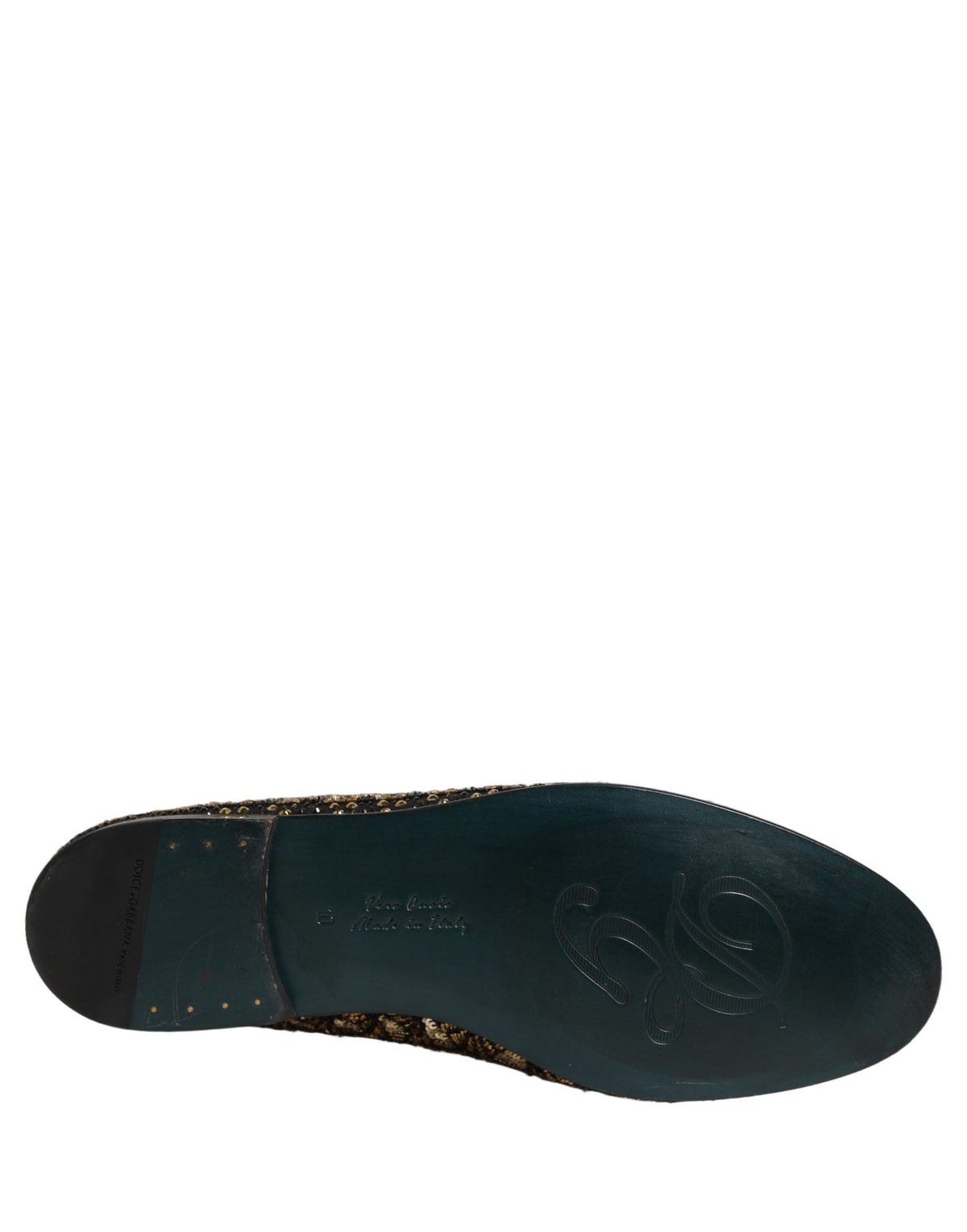 Dolce & Gabbana Schwarze Loafer mit Goldverzierungen