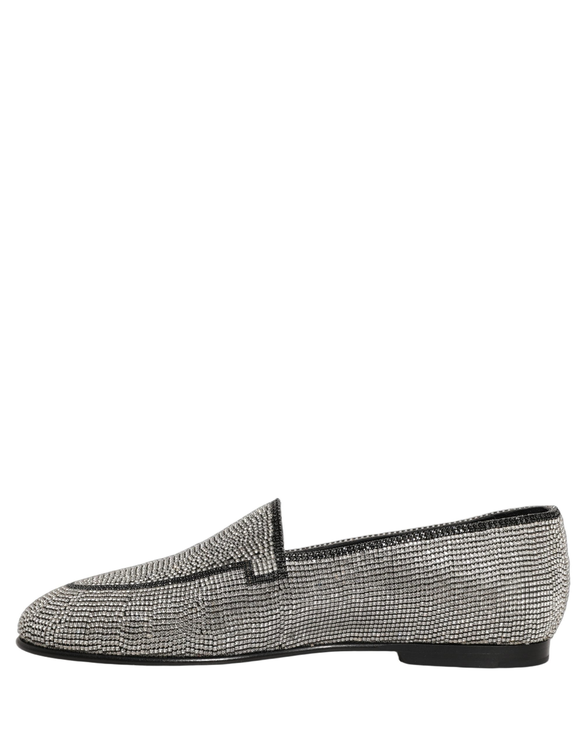Dolce & Gabbana Herren-Loafer mit silbernen Kristall-Verzierungen