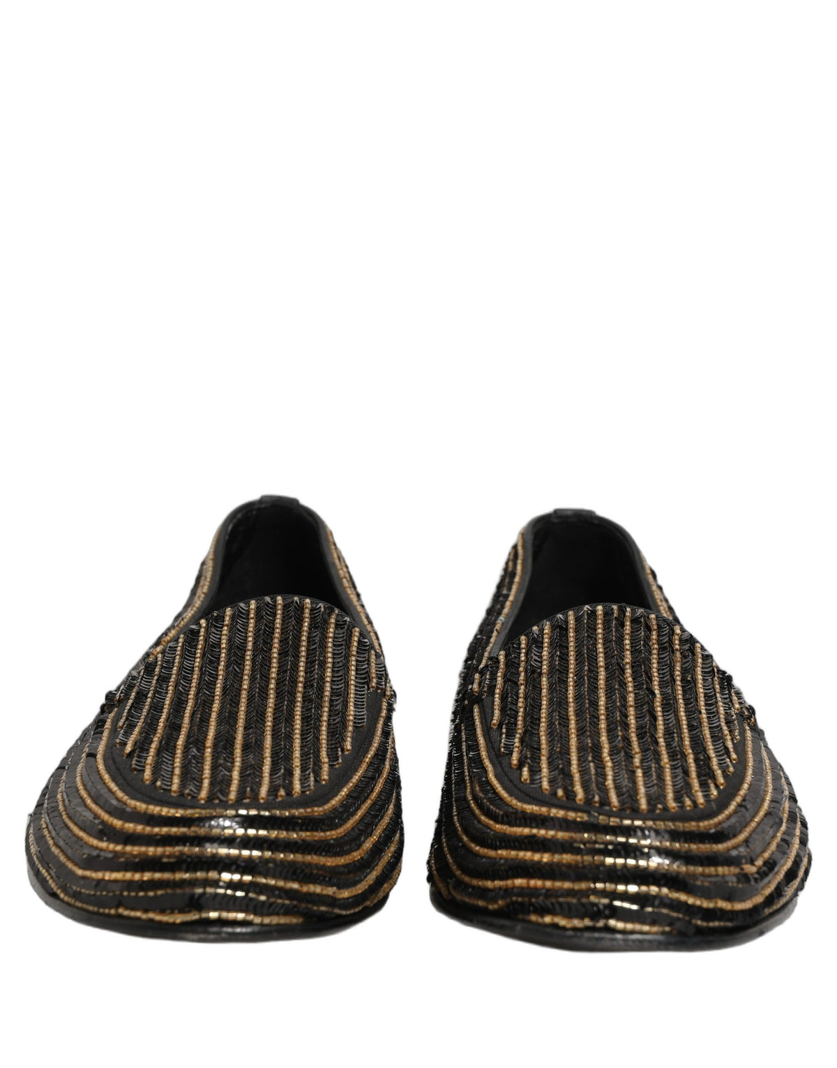 Dolce & Gabbana Schwarze Loafer für Herren mit goldenen Pailletten