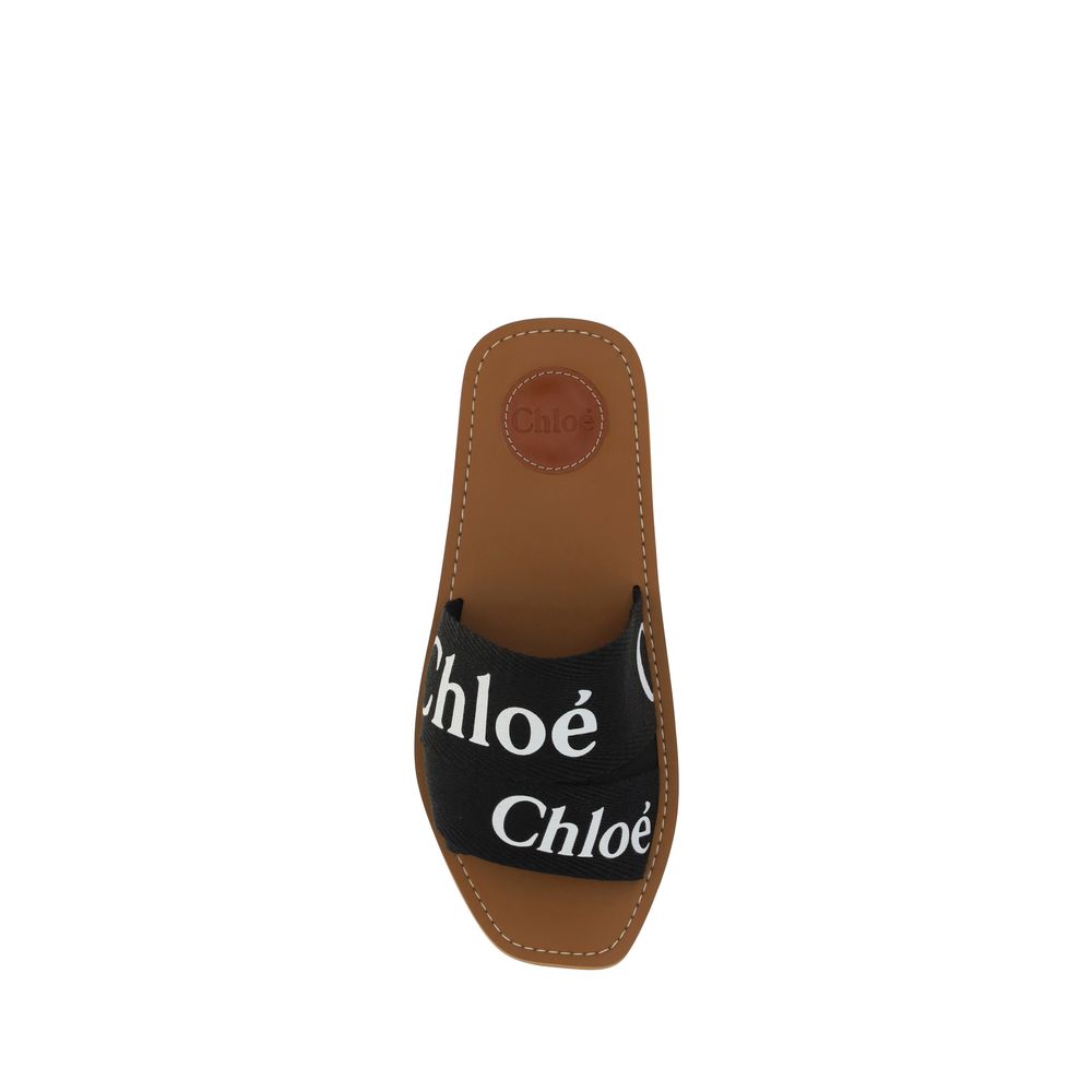 Chloé Schwarze Baumwoll-Espadrilles