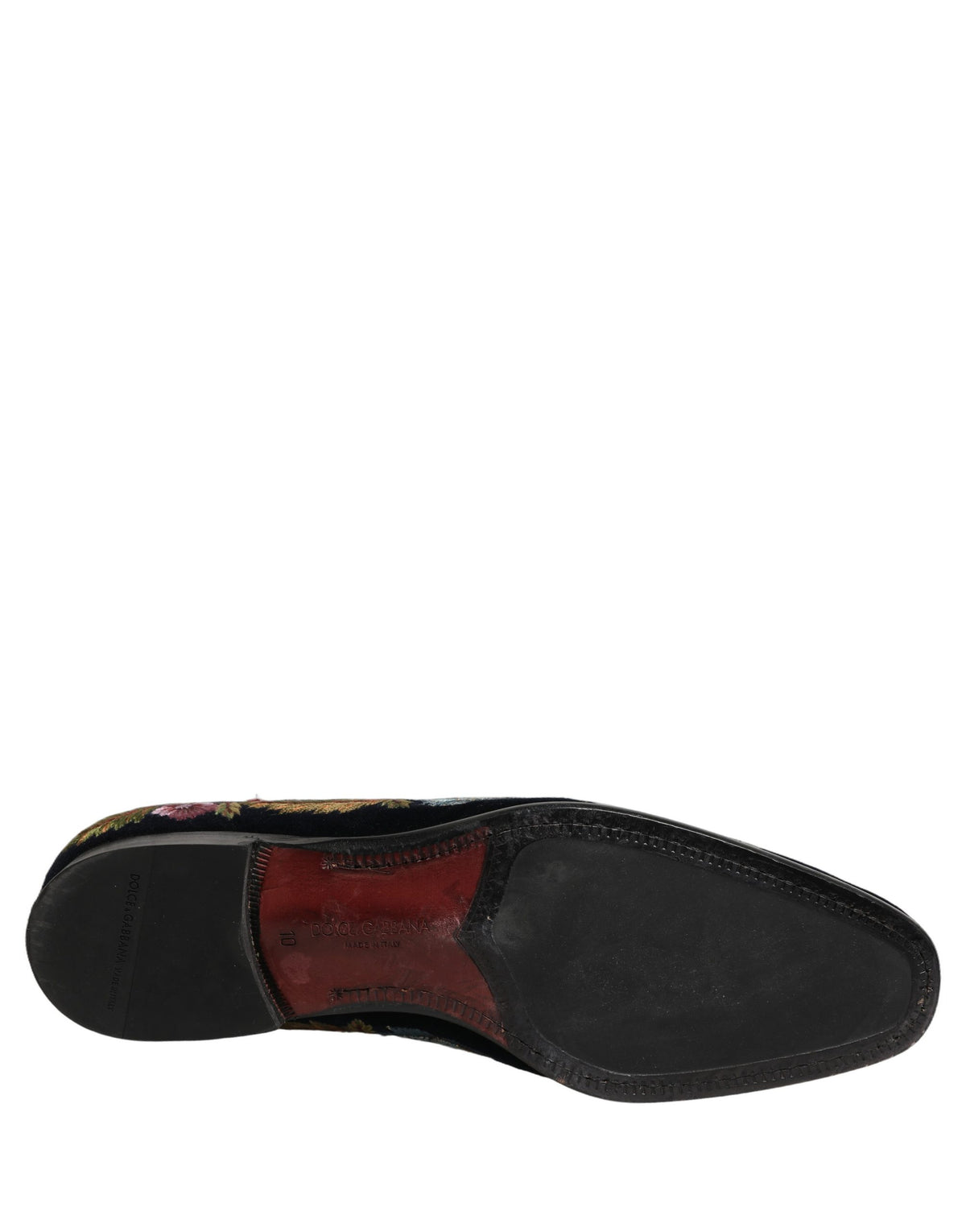 Dolce & Gabbana Schwarze Samt-Loafer mit Blumenstickerei