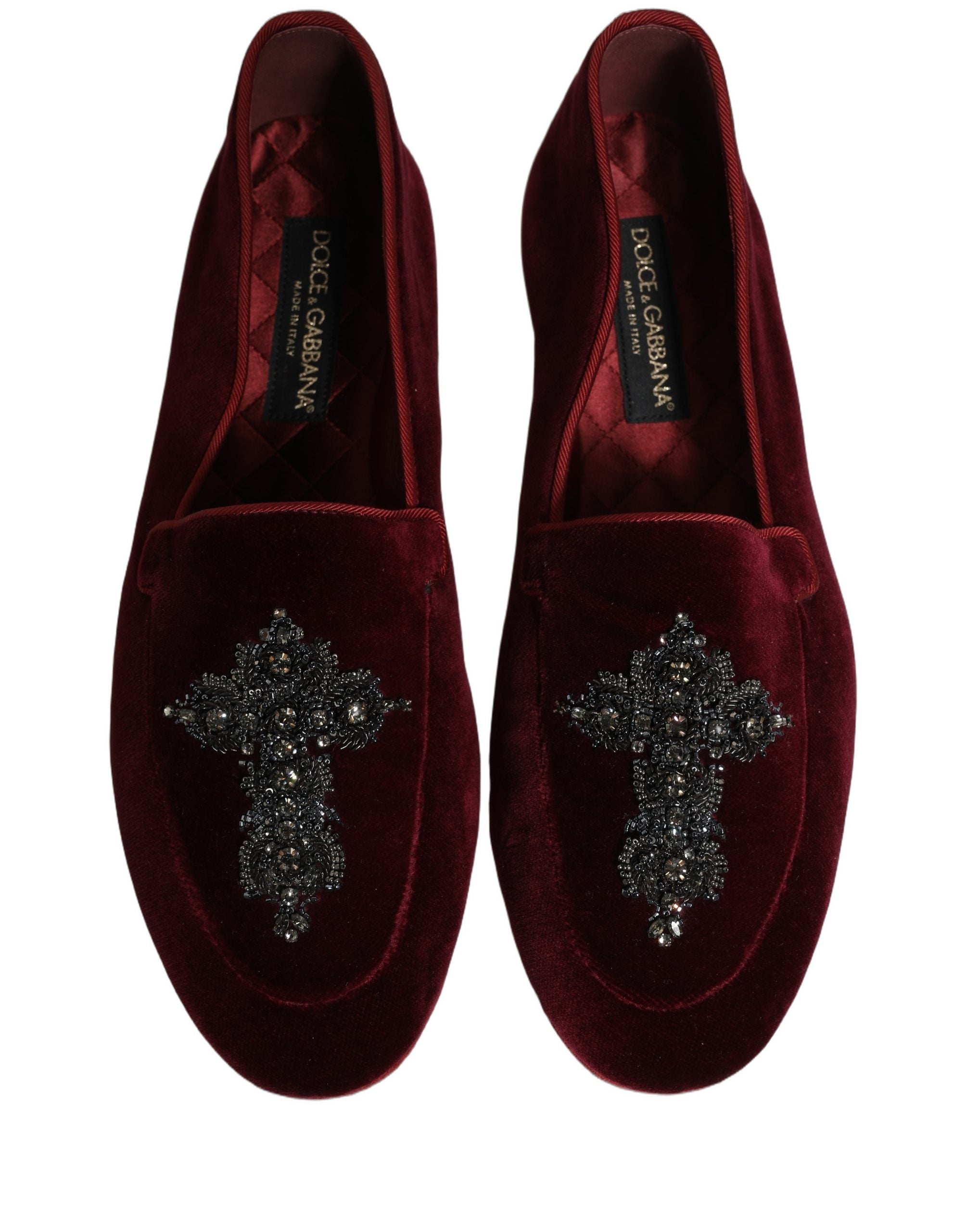 Dolce & Gabbana Rote Wildleder-Loafer mit Verzierungen für Herren