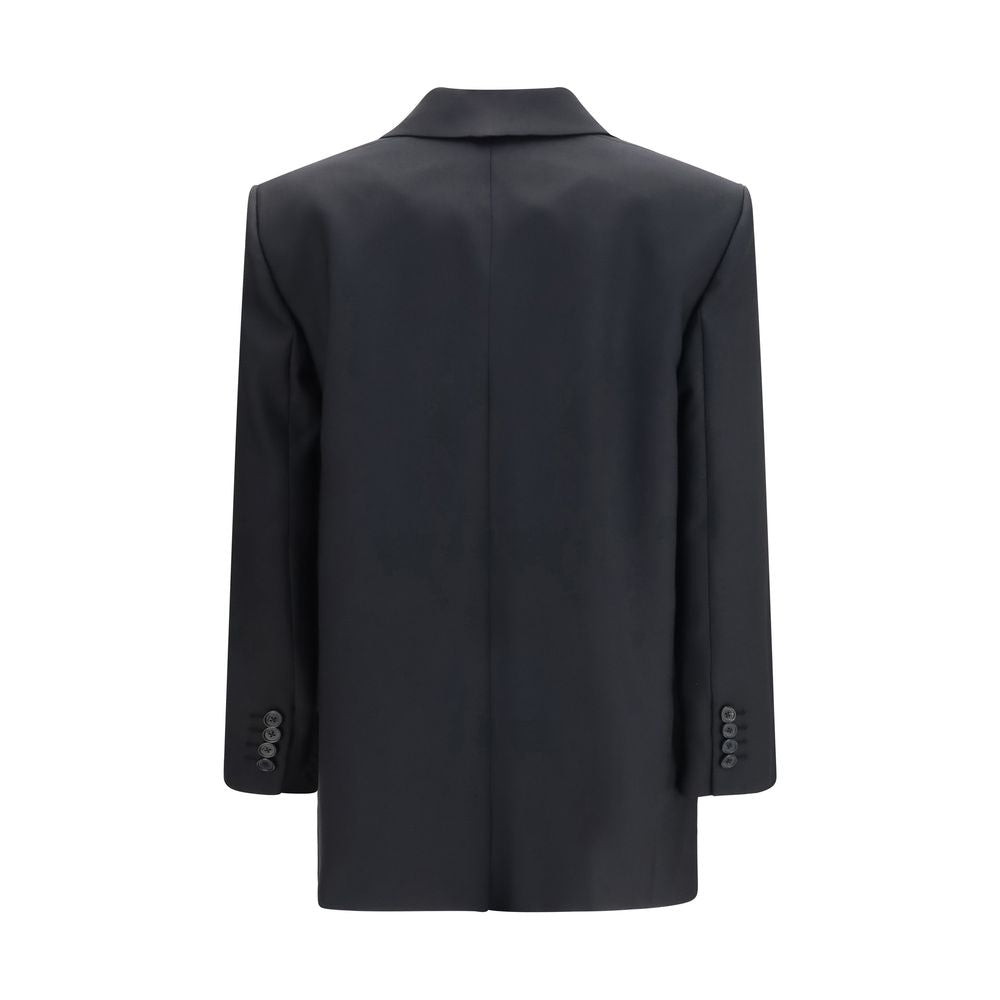 Khaite Schwarze Oves Aries Wolljacke in voller Länge