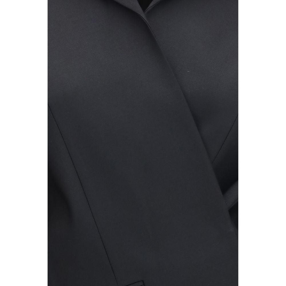 Khaite Schwarze Oves Aries Wolljacke in voller Länge