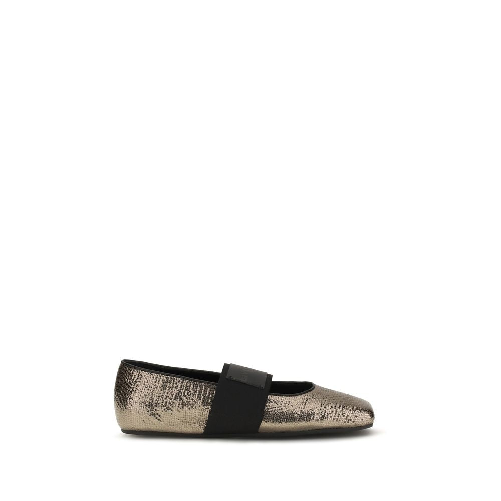 Givenchy Ballerinas aus goldenem Kalbsleder Bos Taurus