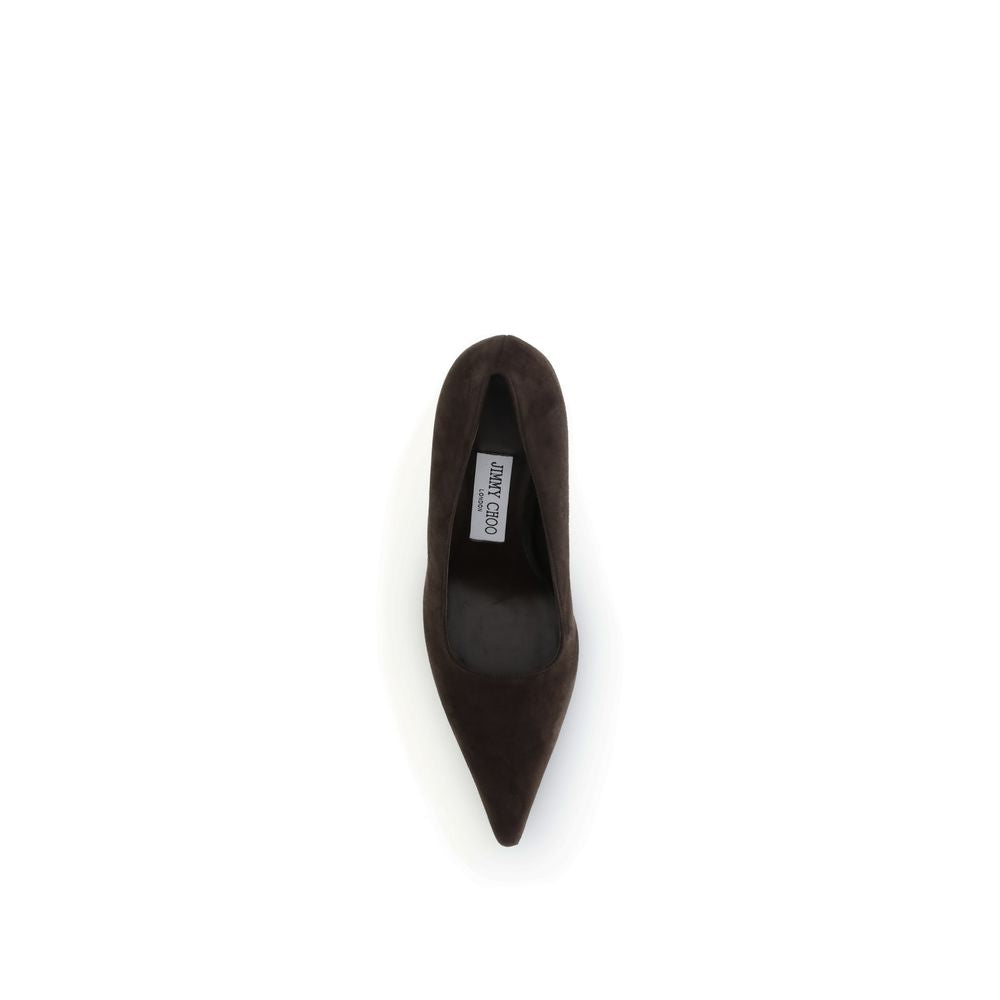 Jimmy Choo Braune Ziegenleder-Pumps mit hohem Absatz