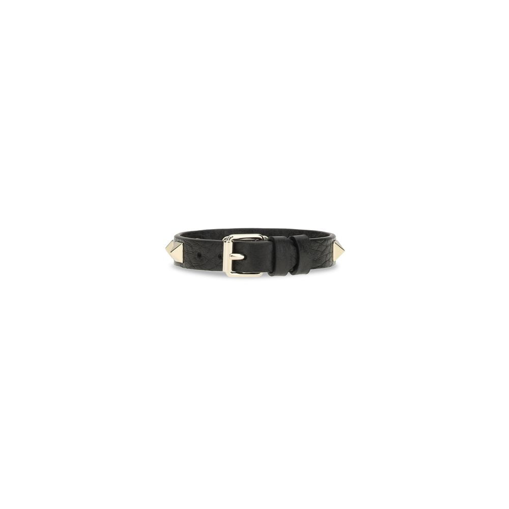 Valentino Garavani Schwarzes Kalbsleder-Armband Bos Taurus