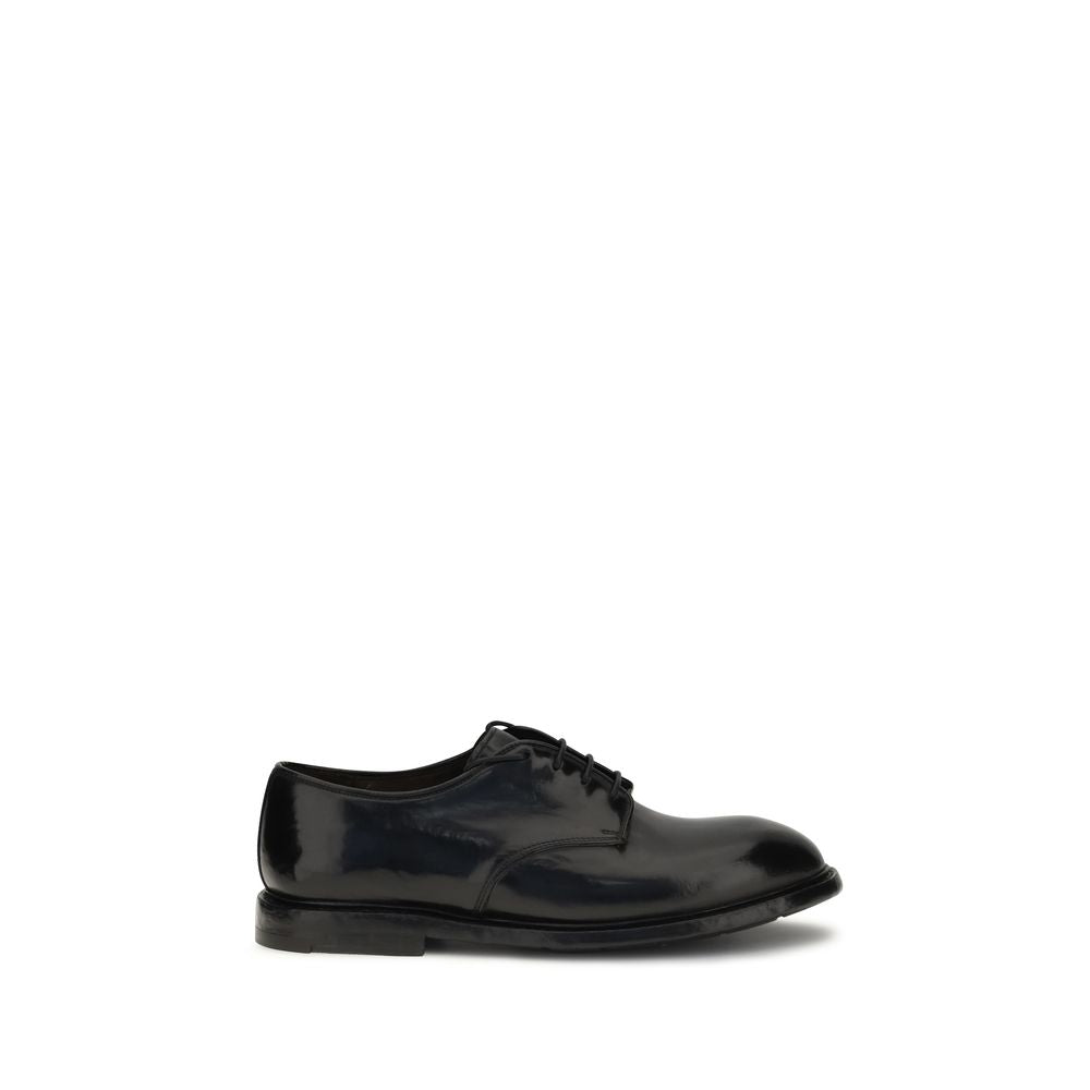 Premiata Schwarze Kalbsleder Bos Taurus Oxfords und Derbys