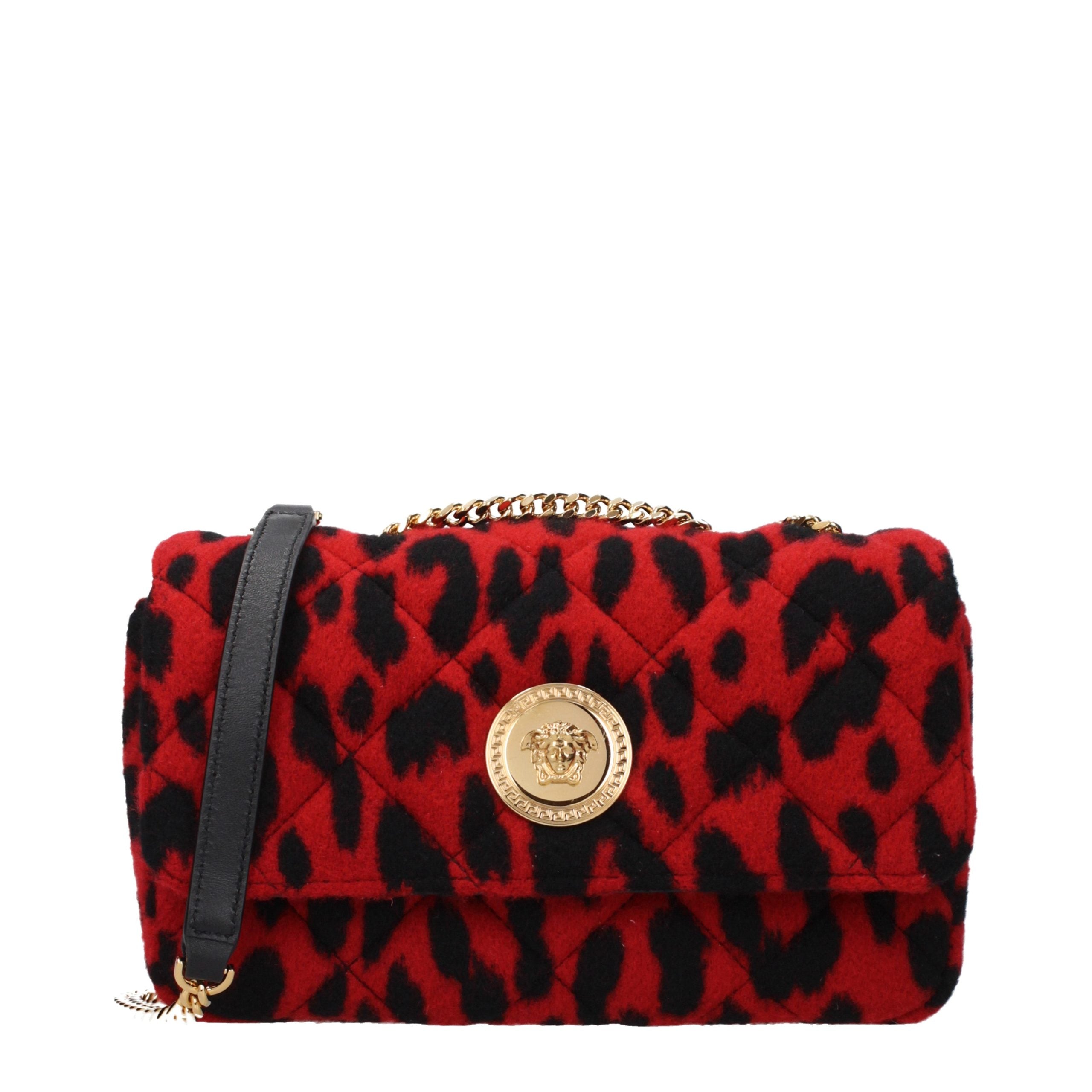 Versace Rote Schultertasche aus Wolle