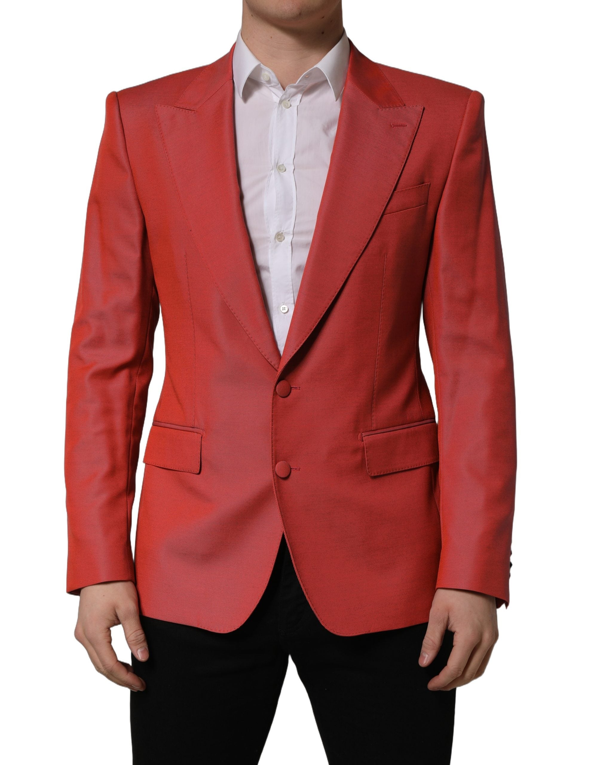 Dolce & Gabbana Roter Herren-Sakko aus Wolle mit Einreiher