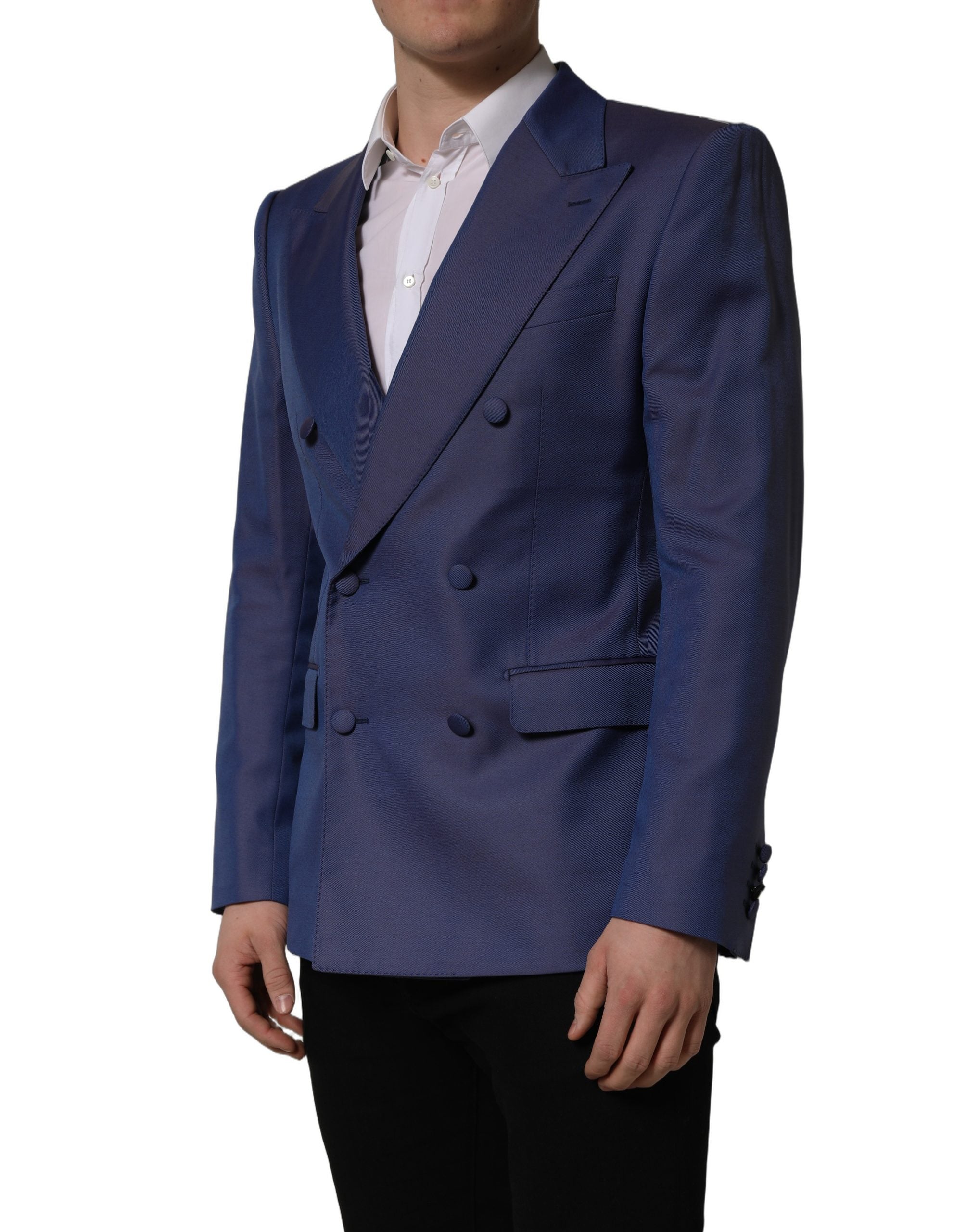 Dolce & Gabbana Blauer Woll-Sakko mit Doppelreihenknöpfen für Herren