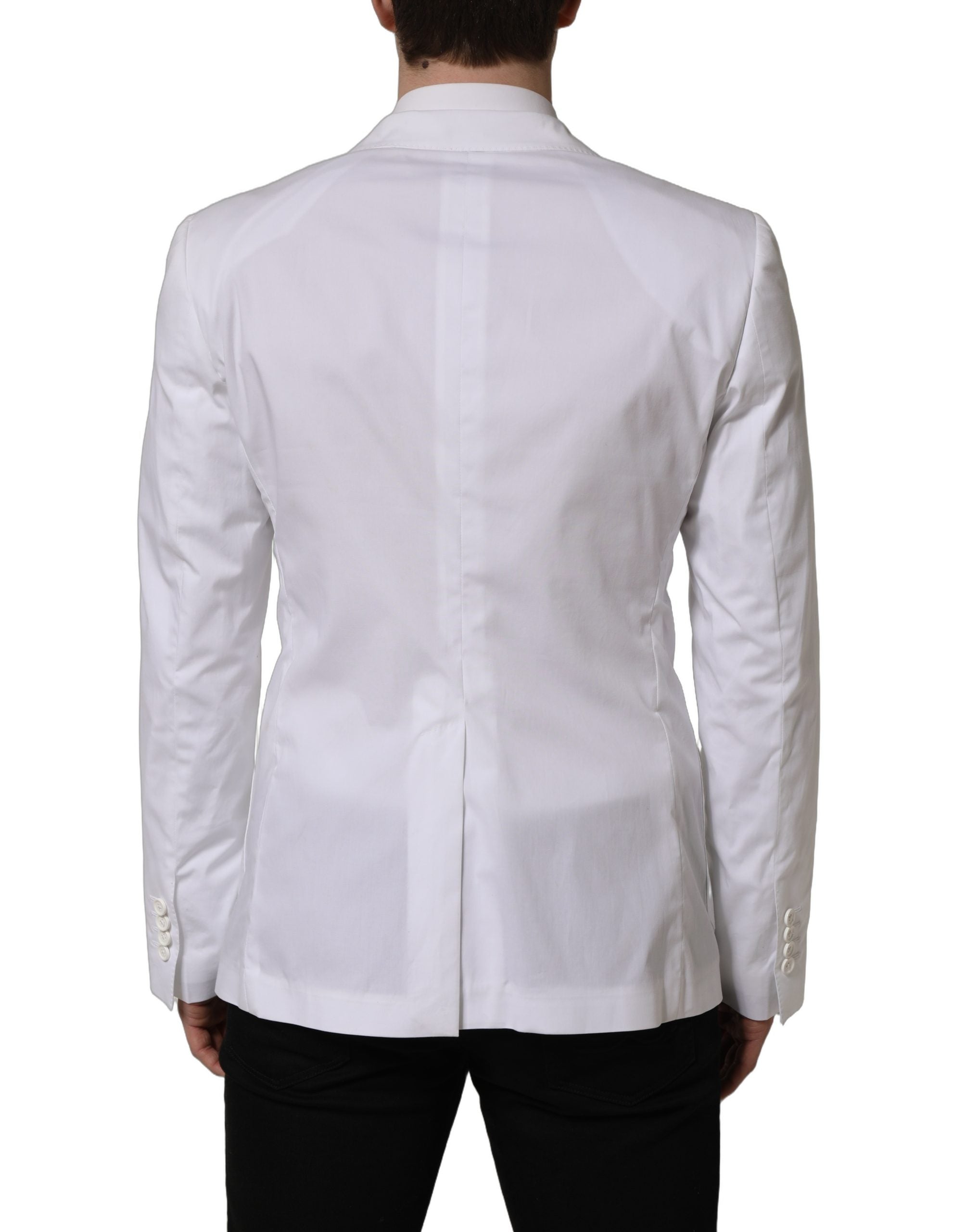 Dolce & Gabbana Weißer Baumwoll-Blazer im Double-Breasted-Stil