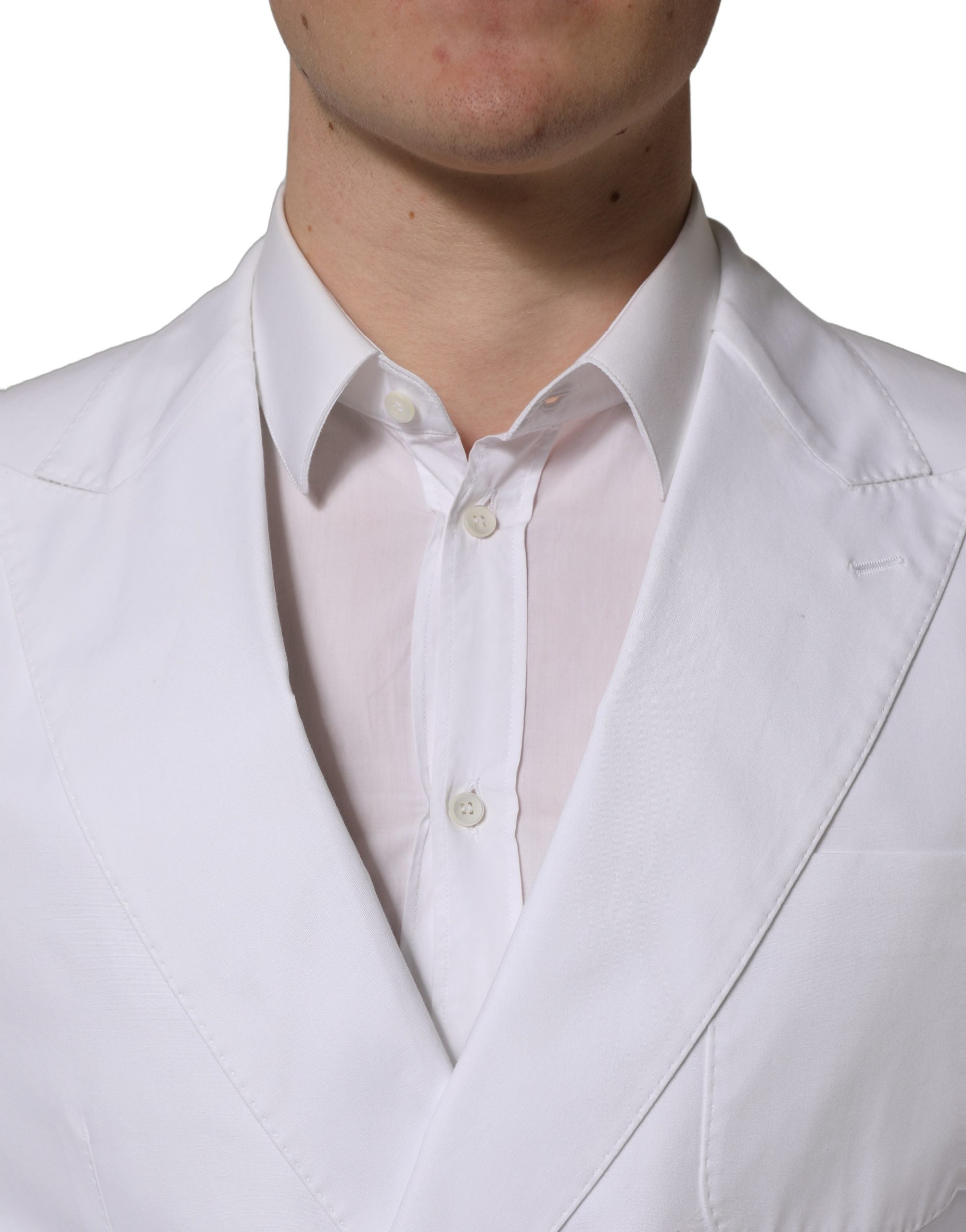 Dolce & Gabbana Weißer Baumwoll-Blazer im Double-Breasted-Stil