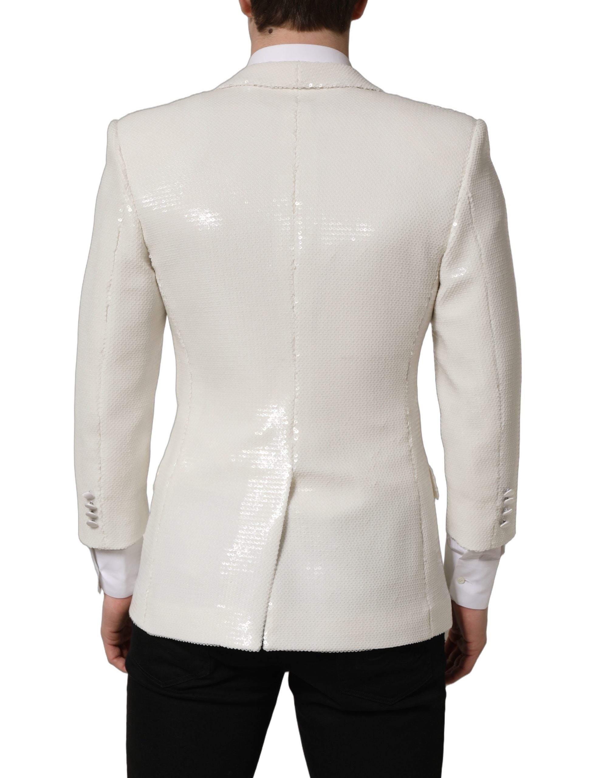 Dolce & Gabbana Weißer Blazer aus Viskose, einreihig