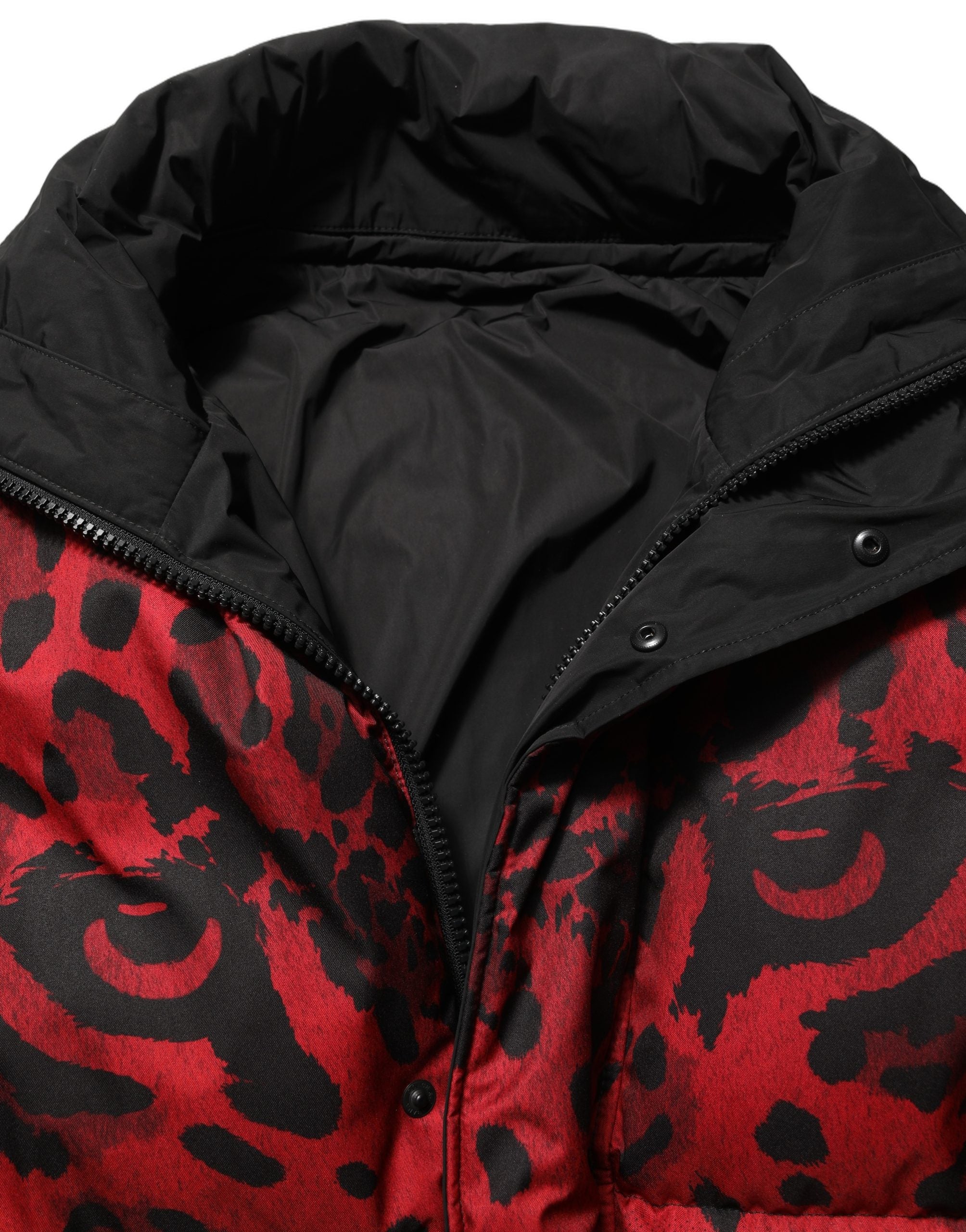 Dolce & Gabbana Wendemantel mit Animal-Print in Rot und Schwarz