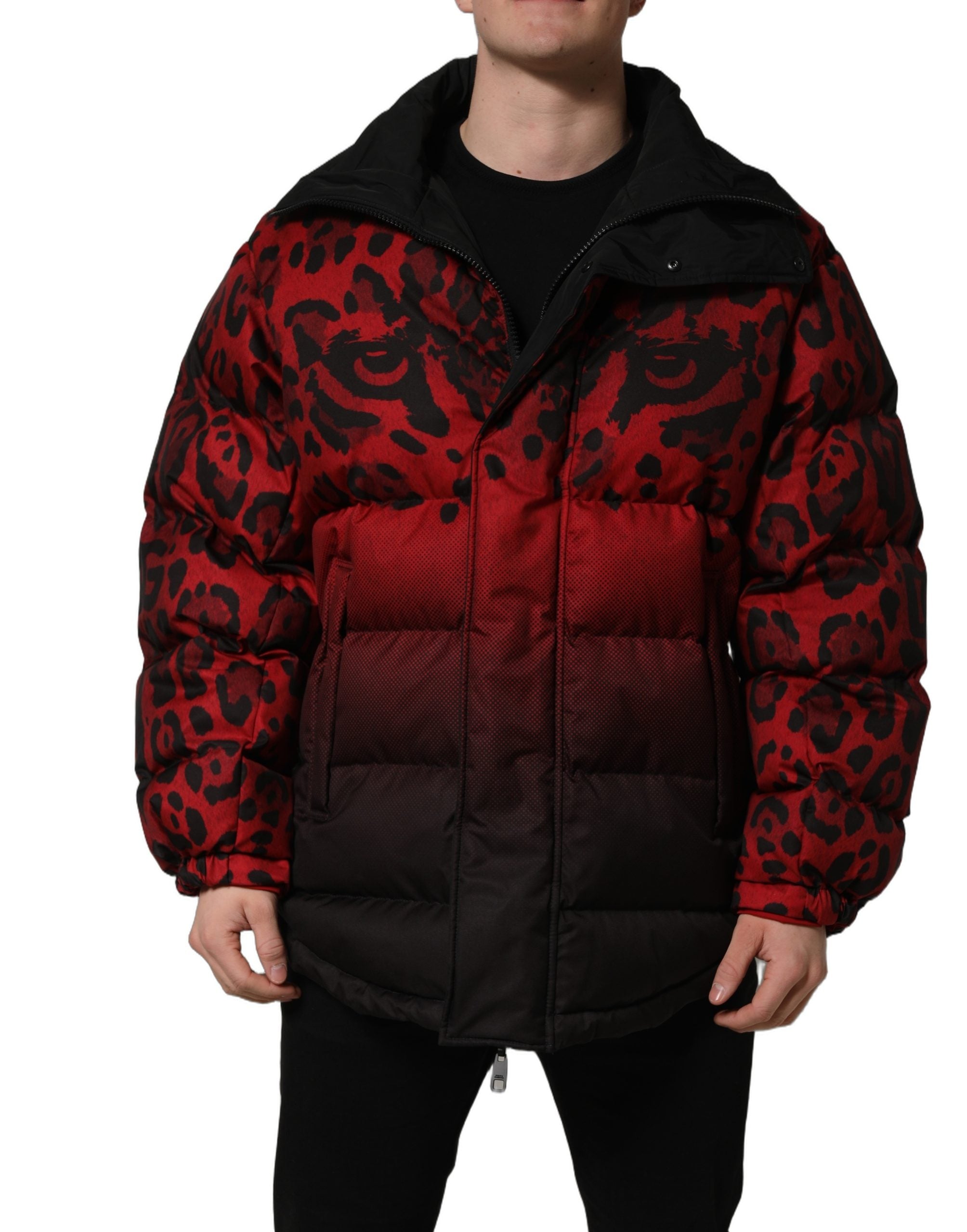 Dolce & Gabbana Wendemantel mit Animal-Print in Rot und Schwarz