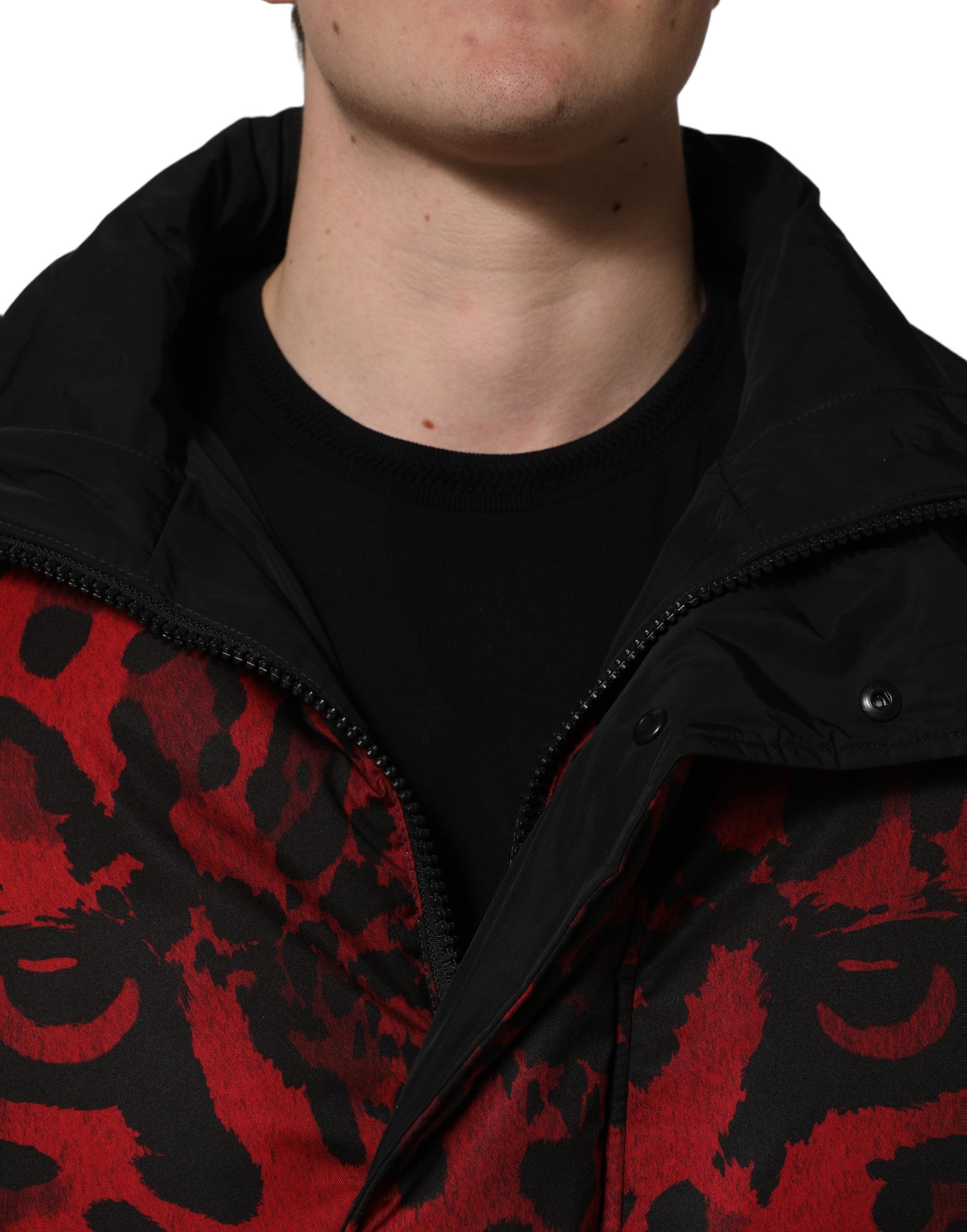 Dolce & Gabbana Wendemantel mit Animal-Print in Rot und Schwarz