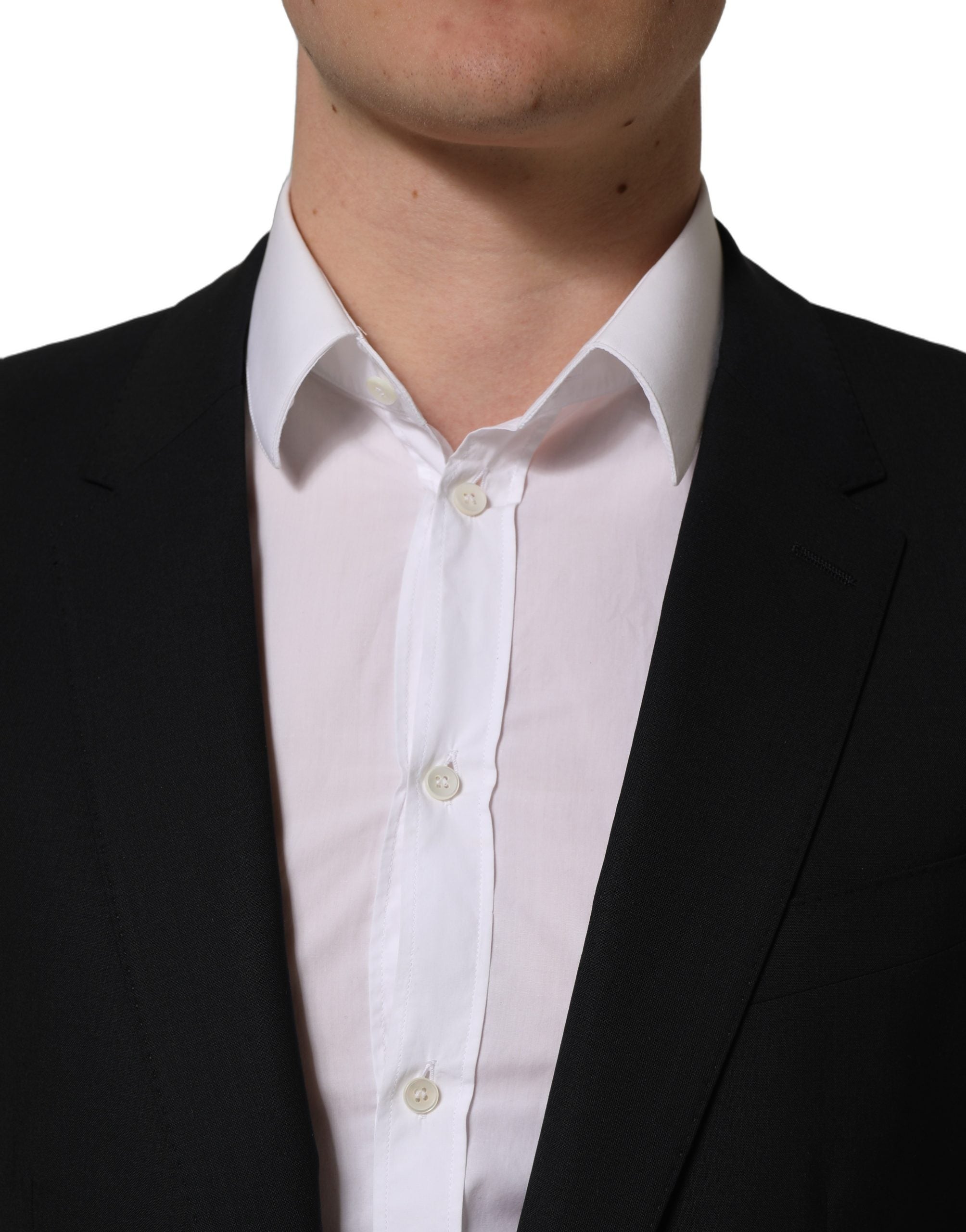Dolce & Gabbana Schwarzer Woll-Sakko mit Einreiher
