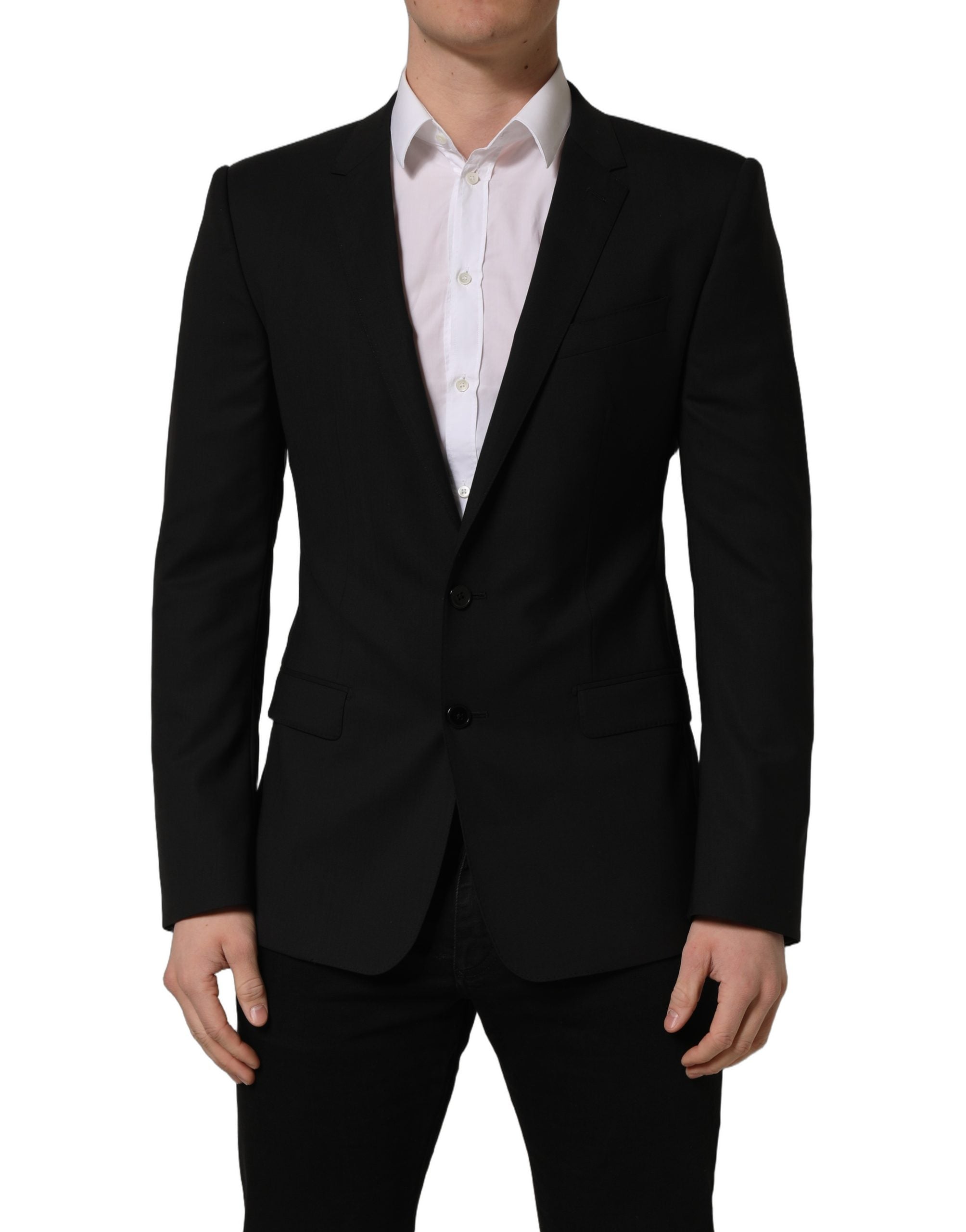 Dolce & Gabbana Schwarzer Woll-Sakko mit Einreiher