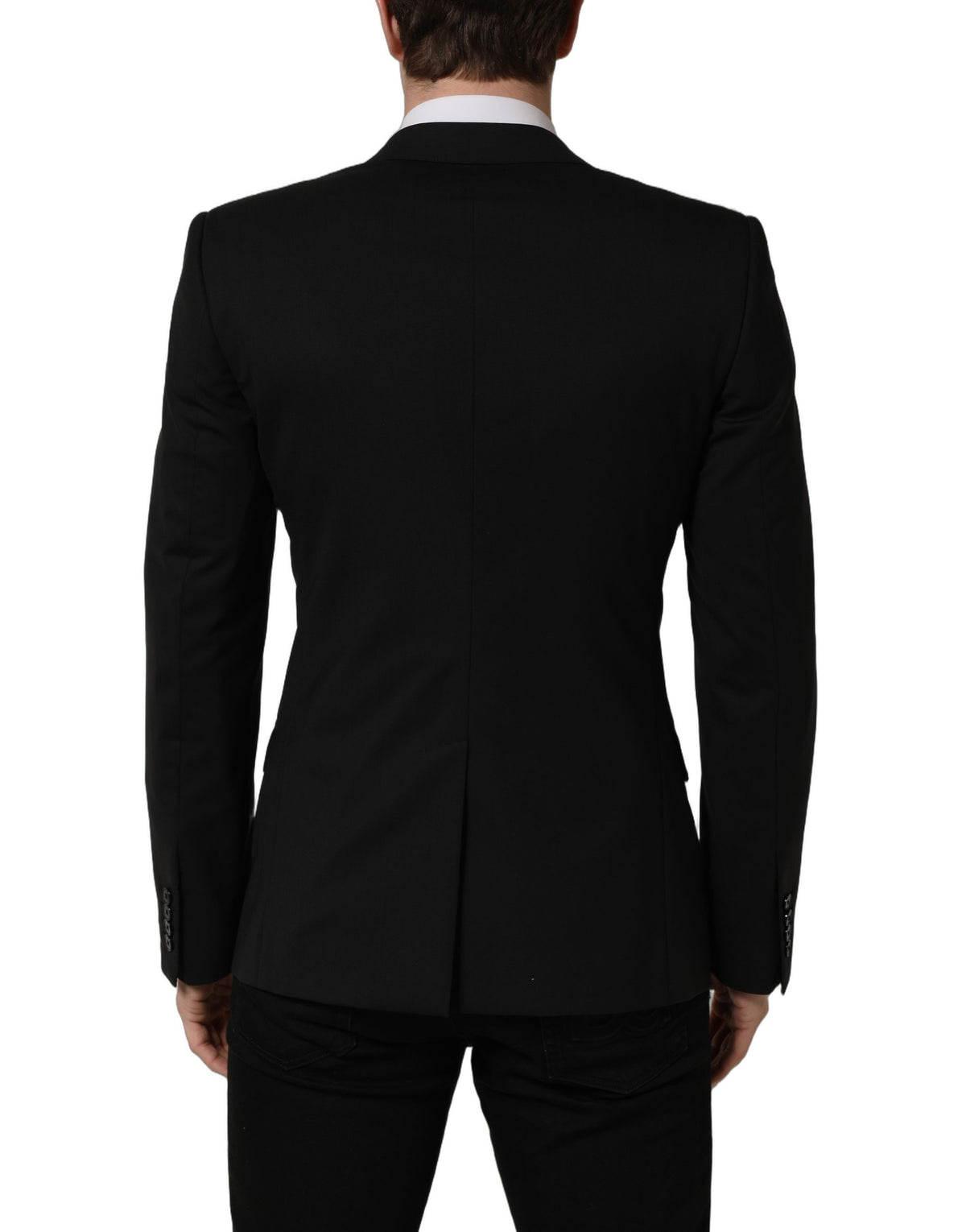 Dolce & Gabbana Schwarzer Woll-Sakko mit Einreiher