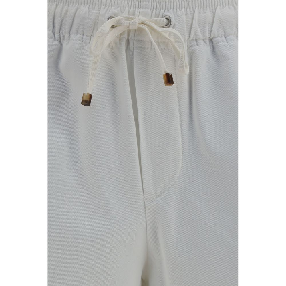 Brunello Cucinelli Weiße Baumwoll-Bermudashorts