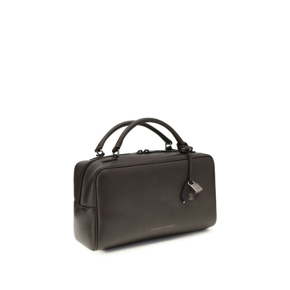 Brunello Cucinelli Braune Kalbsleder Bos Taurus Schultertasche