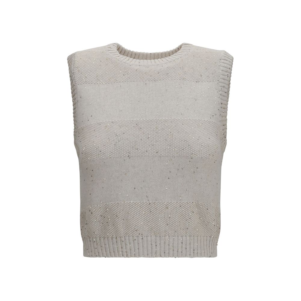Brunello Cucinelli Beige Baumwoll-Sweatshirt
