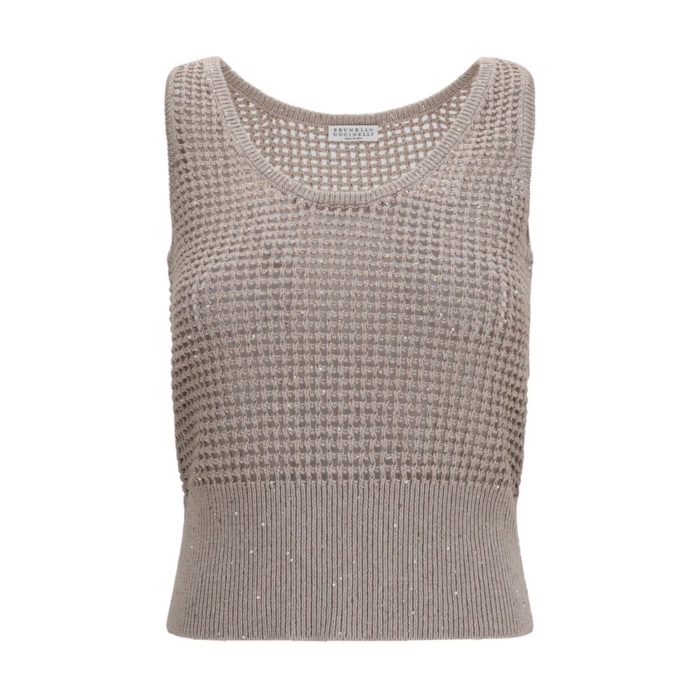 Brunello Cucinelli Beige Baumwoll-Tanktops