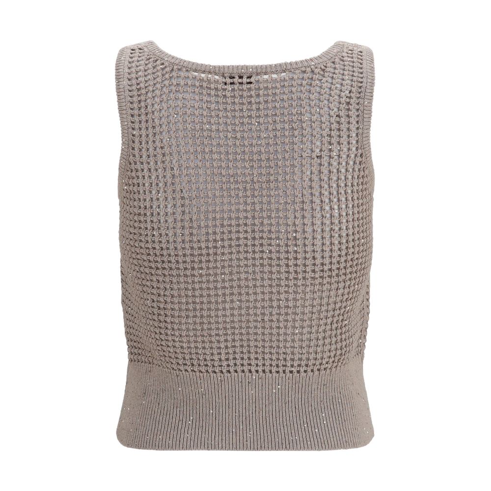 Brunello Cucinelli Beige Baumwoll-Tanktops