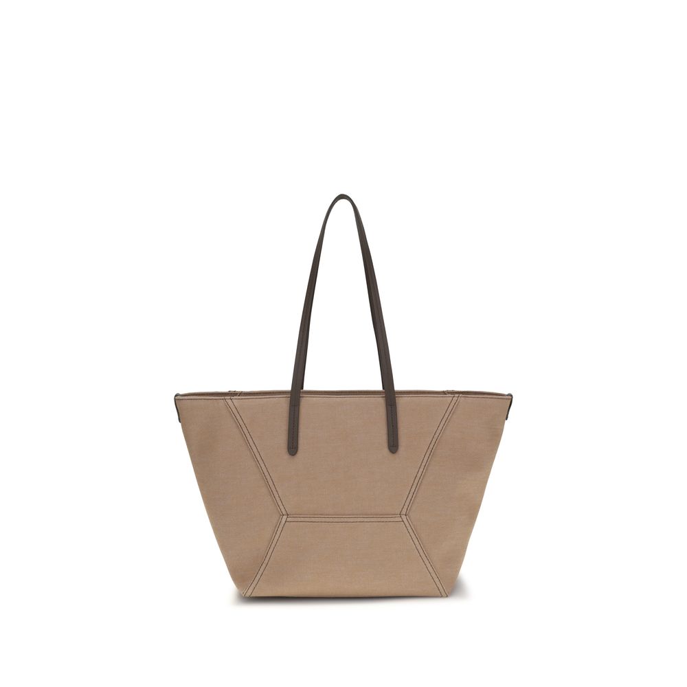 Brunello Cucinelli Beige Cotton Handbag
